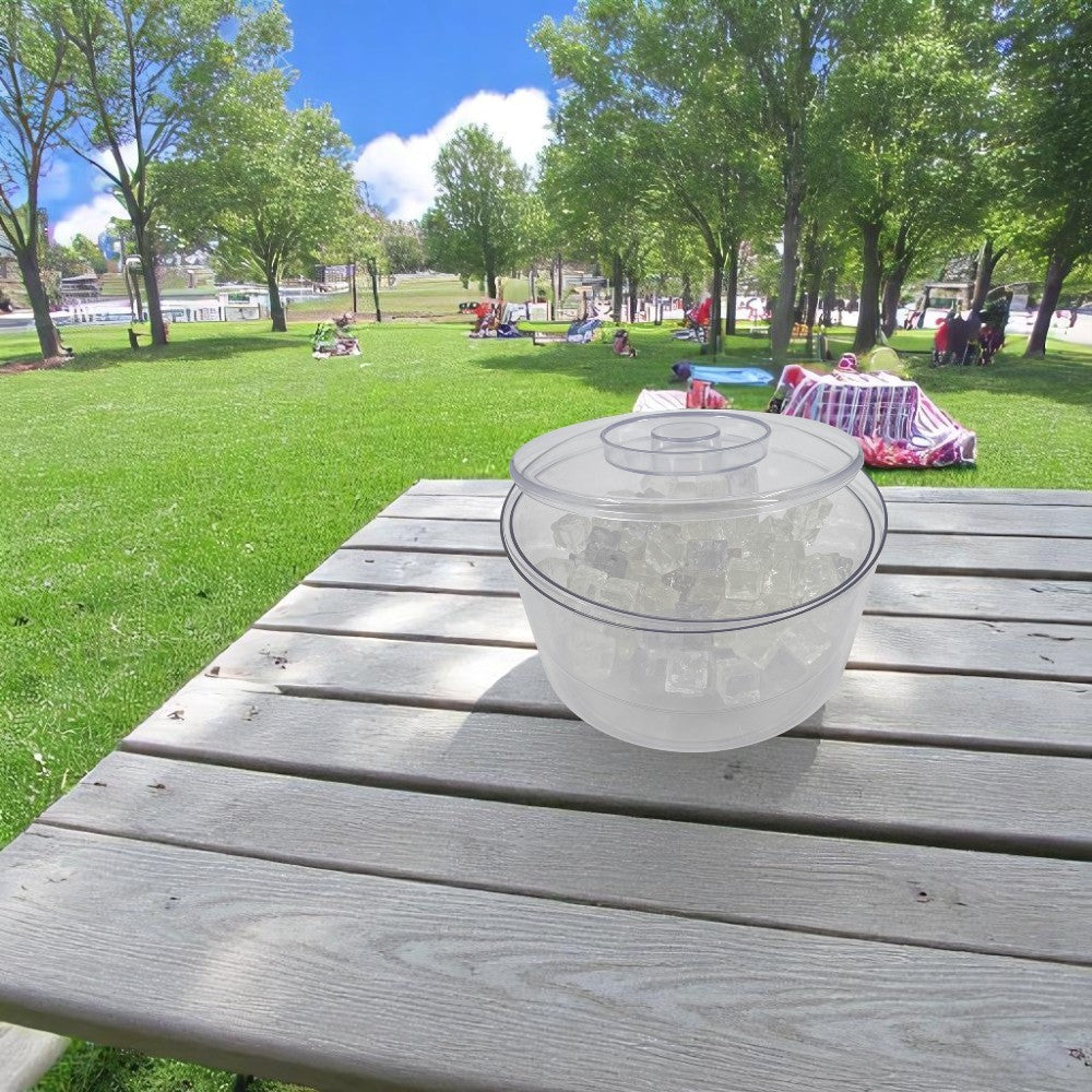 10 Litre Plastic Ice Bucket With Lid & Removable Draining Liner Clear - Premium Home from Chabrias Ltd - Just £18.99! Shop now at Chabrias Ltd