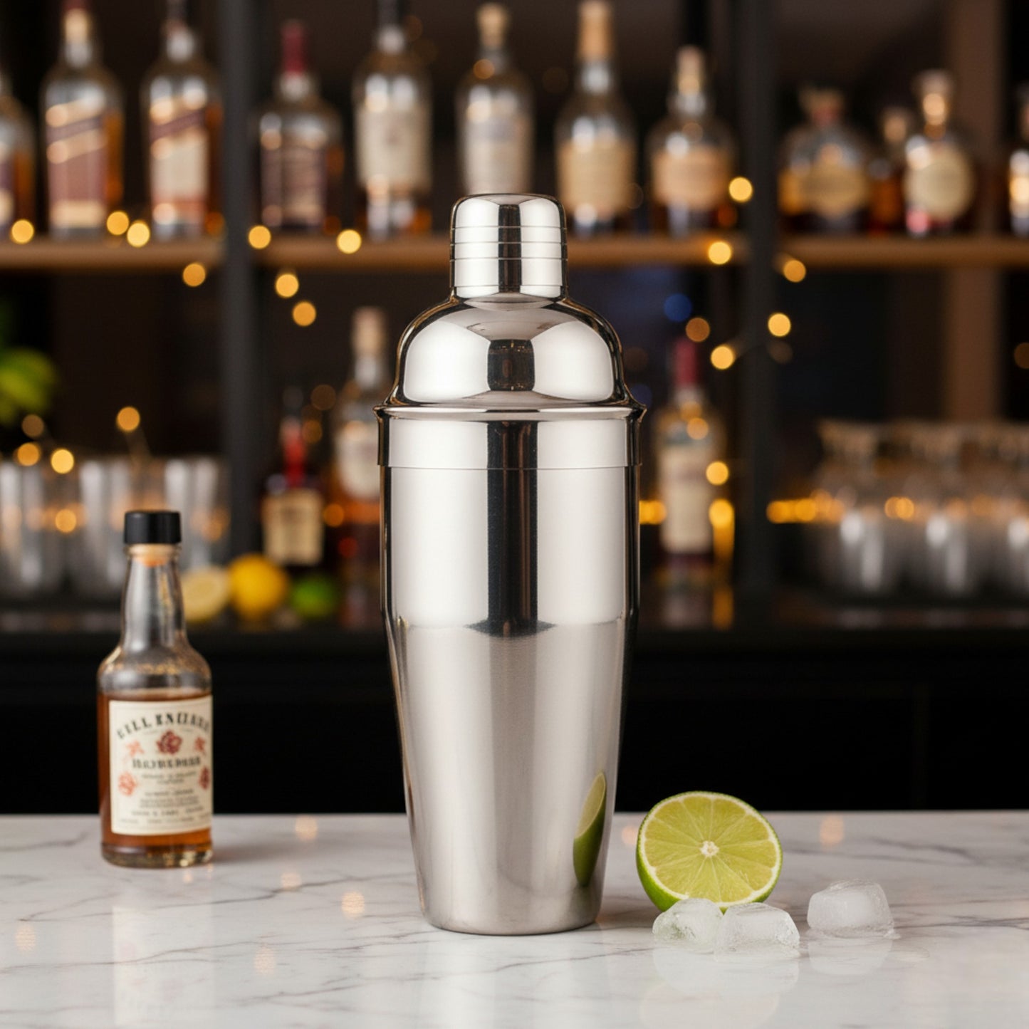 750ml Stainless Steel Cocktail Shaker with Built-in Strainer – Professional 3-Piece Bar TooL - Premium Kitchen from Chabrias Ltd - Just £7.99! Shop now at Chabrias Ltd