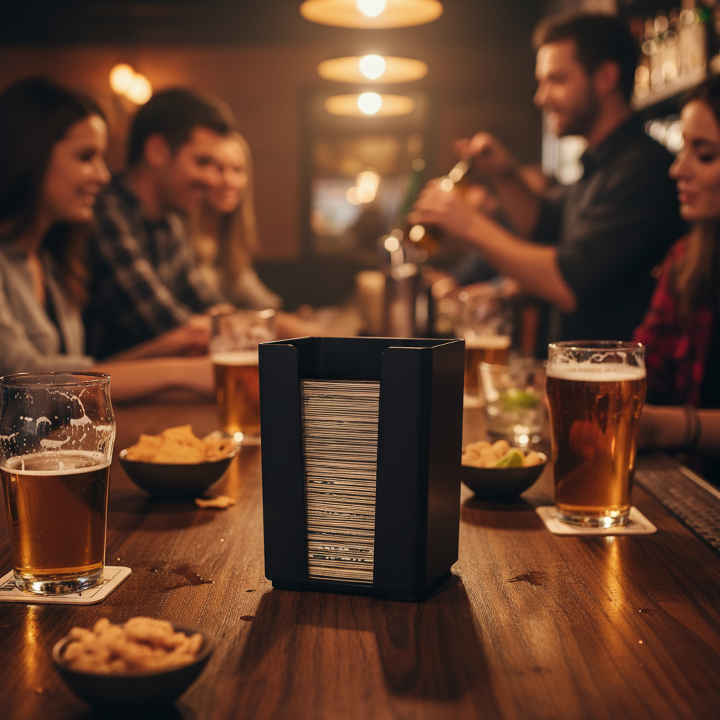 Sleek Black Napkin & Coaster Holder – Modern Bar Caddy – UK Made - Premium Barware from Chabrias Ltd - Just £7.99! Shop now at Chabrias Ltd