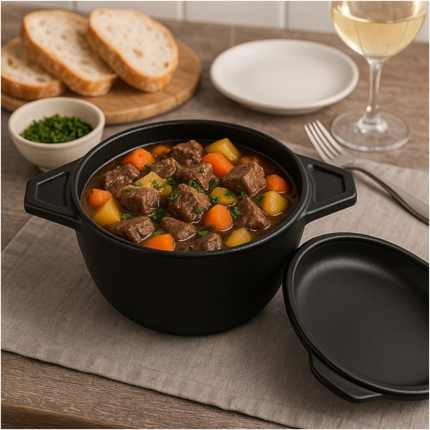 Samuel Groves Enamel Cast Iron Oval Casserole Dish with Lid – 16.5cm - Premium Kitchen from Samuel Groves - Just £39.99! Shop now at Chabrias Ltd