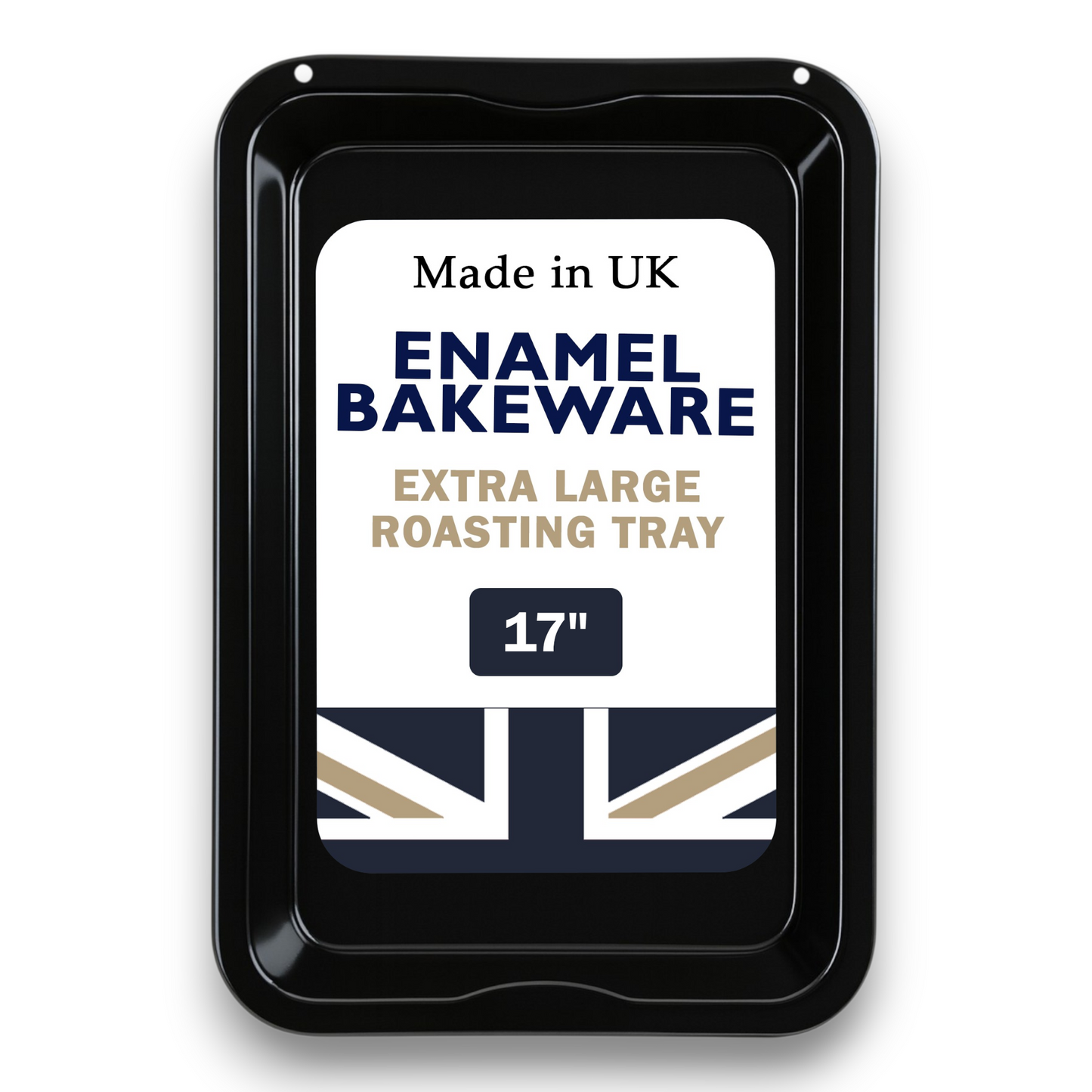 43cm Vitreous Enamel Roasting Tray – Extra Large – Great British Bakeware - Premium Kitchen from Chabrias Ltd - Just £15.99! Shop now at Chabrias Ltd