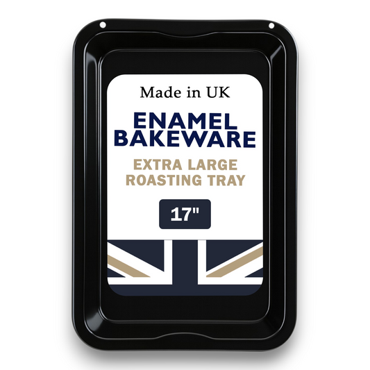 43cm Vitreous Enamel Roasting Tray – Extra Large – Great British Bakeware - Premium Kitchen from Chabrias Ltd - Just £15.99! Shop now at Chabrias Ltd