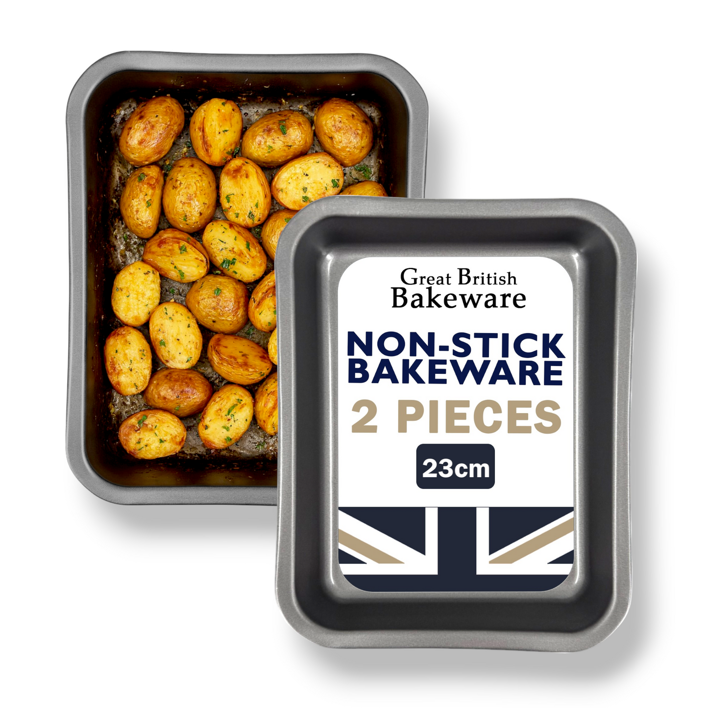 2 x Non-Stick Single Portion Tray (23cm) - Premium Kitchen from Samuel Groves - Just £8.54! Shop now at Chabrias Ltd