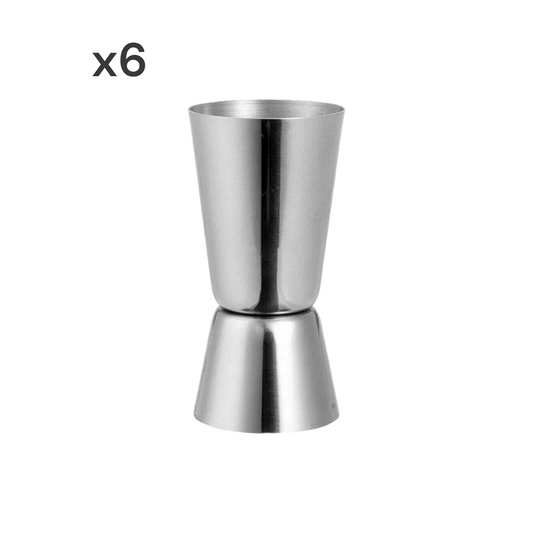 Stainless Steel 25/50ml Measure Jigger Silver (6 Piece) - Premium Barware from Chabrias Ltd - Just £13.99! Shop now at Chabrias Ltd