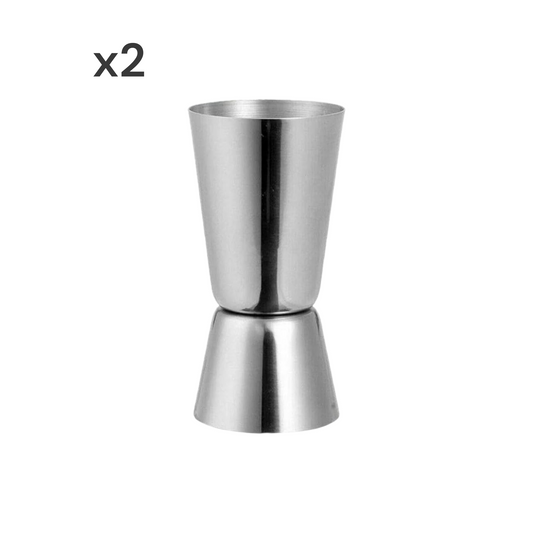 Stainless Steel 25/50ml Measure Jigger Silver (2 Piece) - Premium Barware from Chabrias Ltd - Just £7.99! Shop now at Chabrias Ltd