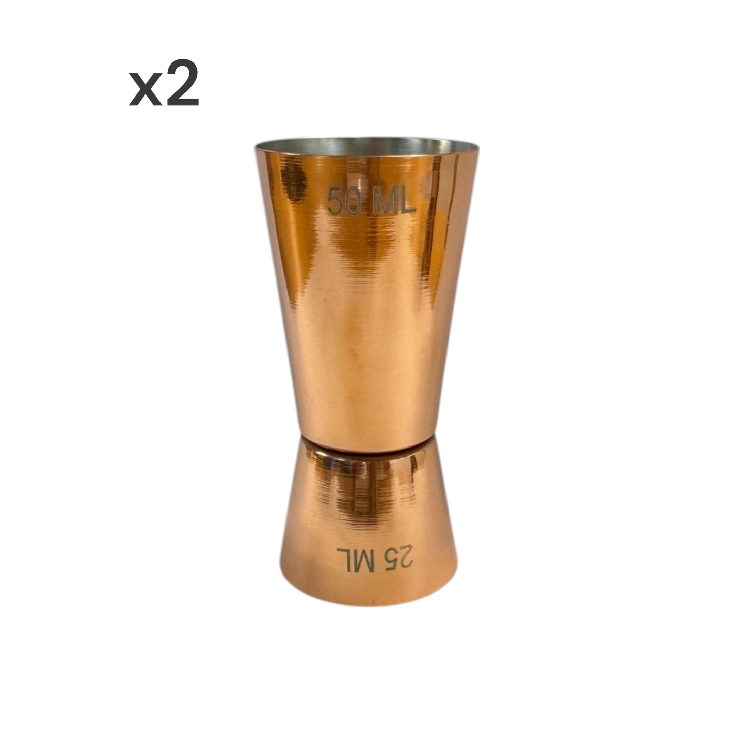 Stainless Steel With Copper Finish, 25/50ml Measure Jigger (2 Piece) - Premium Barware from Chabrias Ltd - Just £7.99! Shop now at Chabrias Ltd