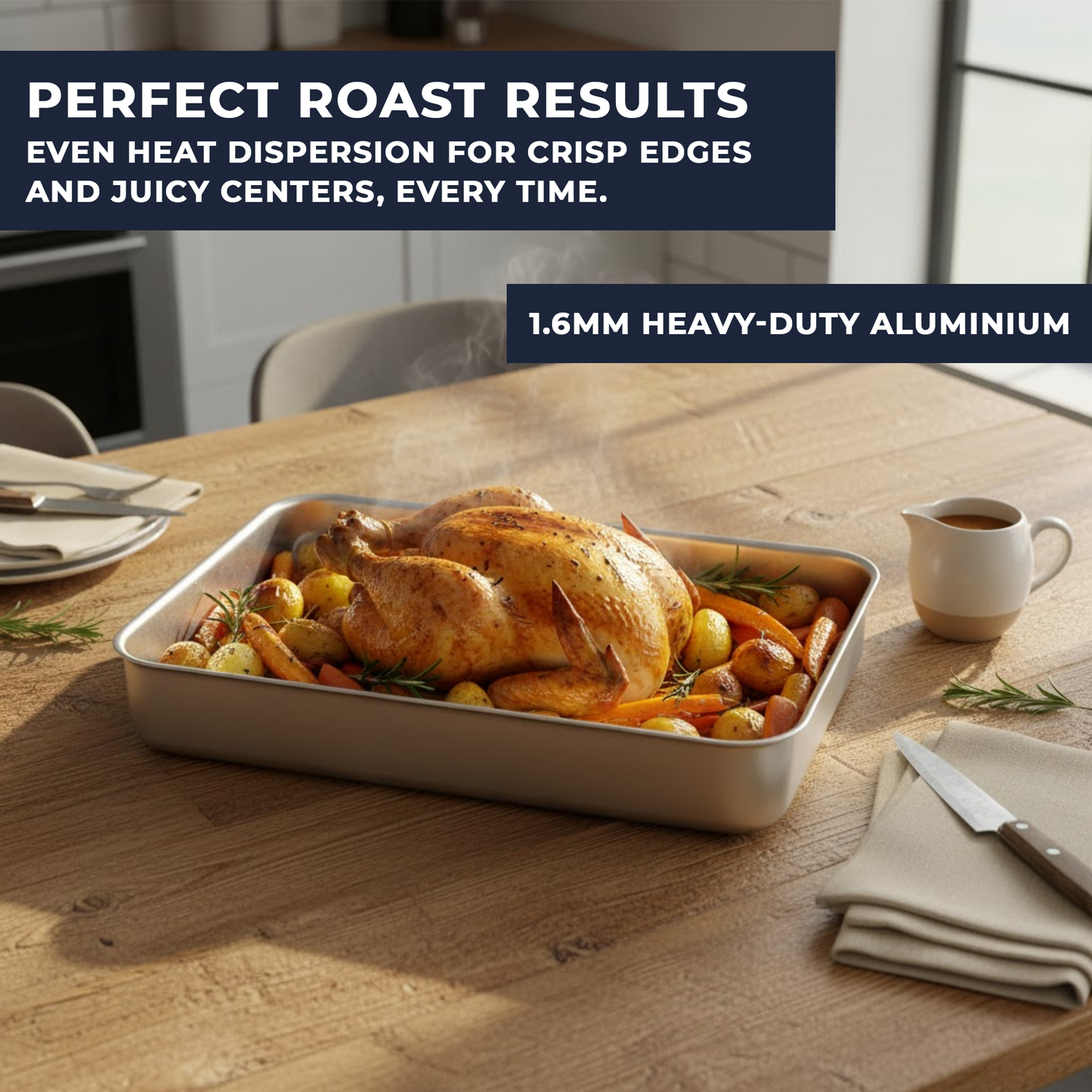 Samuel Groves Professional Aluminium Deep Roasting Tray - 12" - Made in England - Premium Kitchen from Chabrias Ltd - Just £13.99! Shop now at Chabrias Ltd