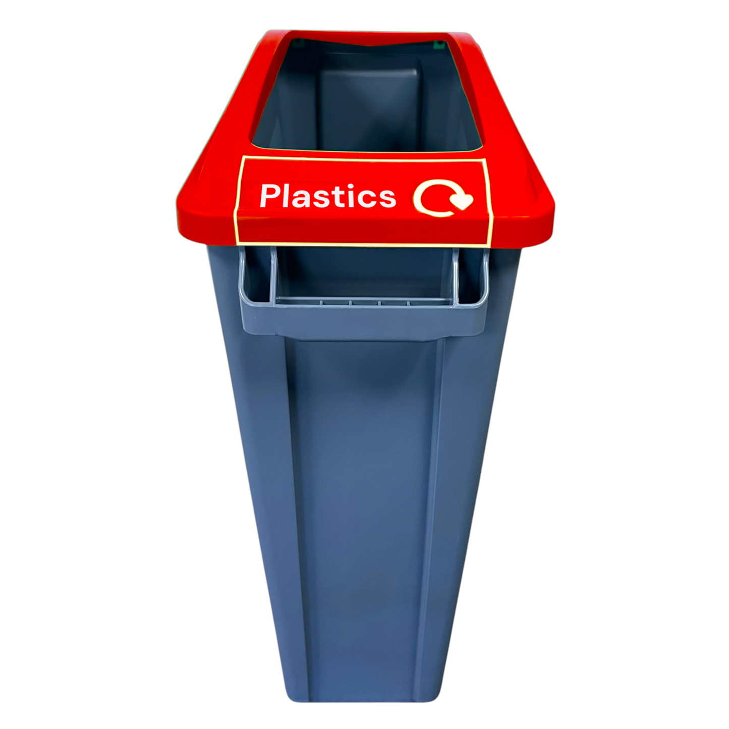 60 Litre Slim Bin, Grey Base & Red Open Lid - Premium Recycling Bin from Chabrias Ltd - Just £74.99! Shop now at Chabrias Ltd