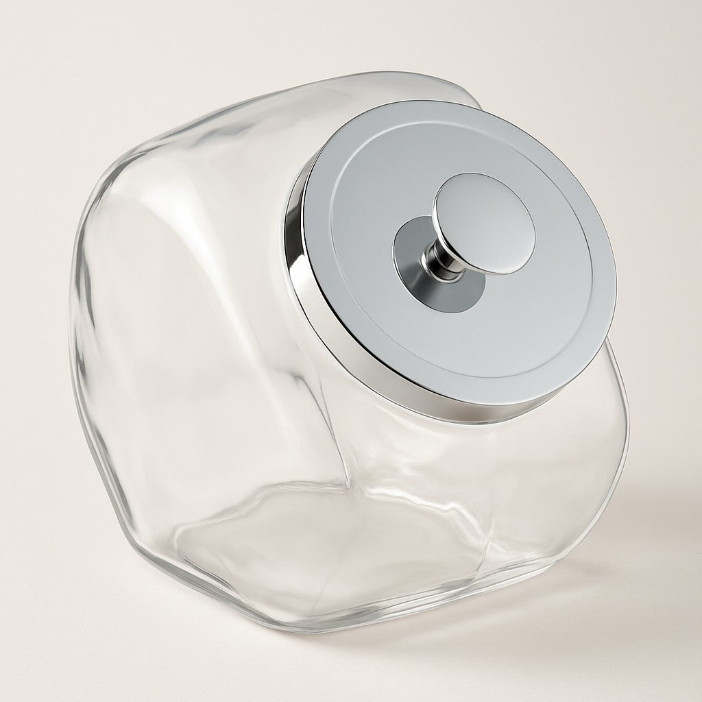 Penny Glass Jar with Chrome Lid, 1 Gallon (4 pack) - Premium Home from Chabrias Ltd - Just £79.99! Shop now at Chabrias Ltd