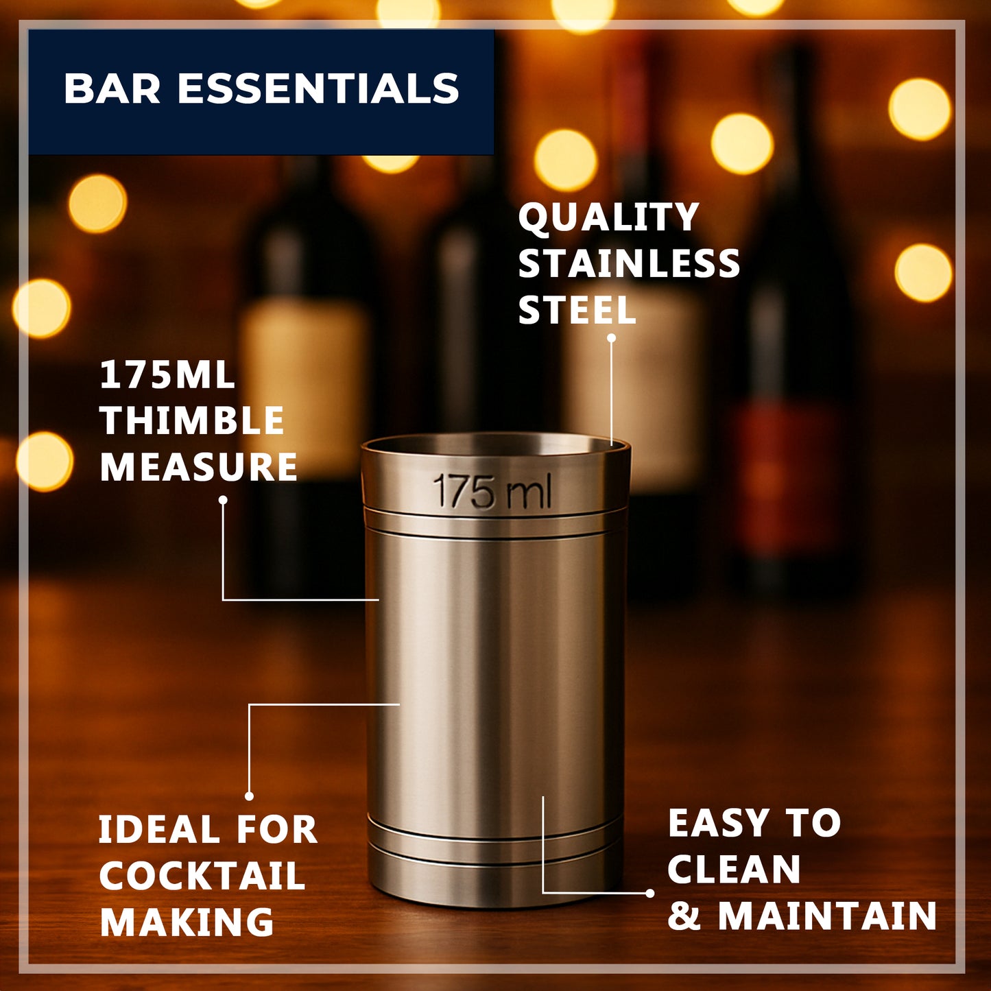 Stainless Steel 175ml Thimble Measure Government Stamped - Premium Kitchen from Chabrias Ltd - Just £6.49! Shop now at Chabrias Ltd