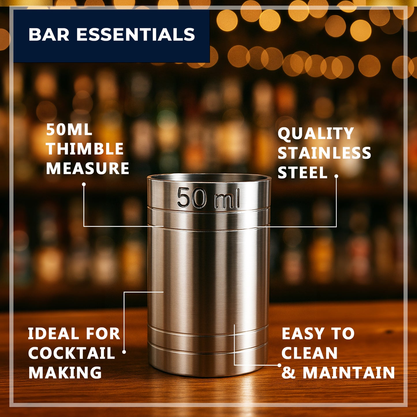 Stainless Steel 50ml Thimble Measure Government Stamped - Premium Kitchen from Chabrias Ltd - Just £5.49! Shop now at Chabrias Ltd