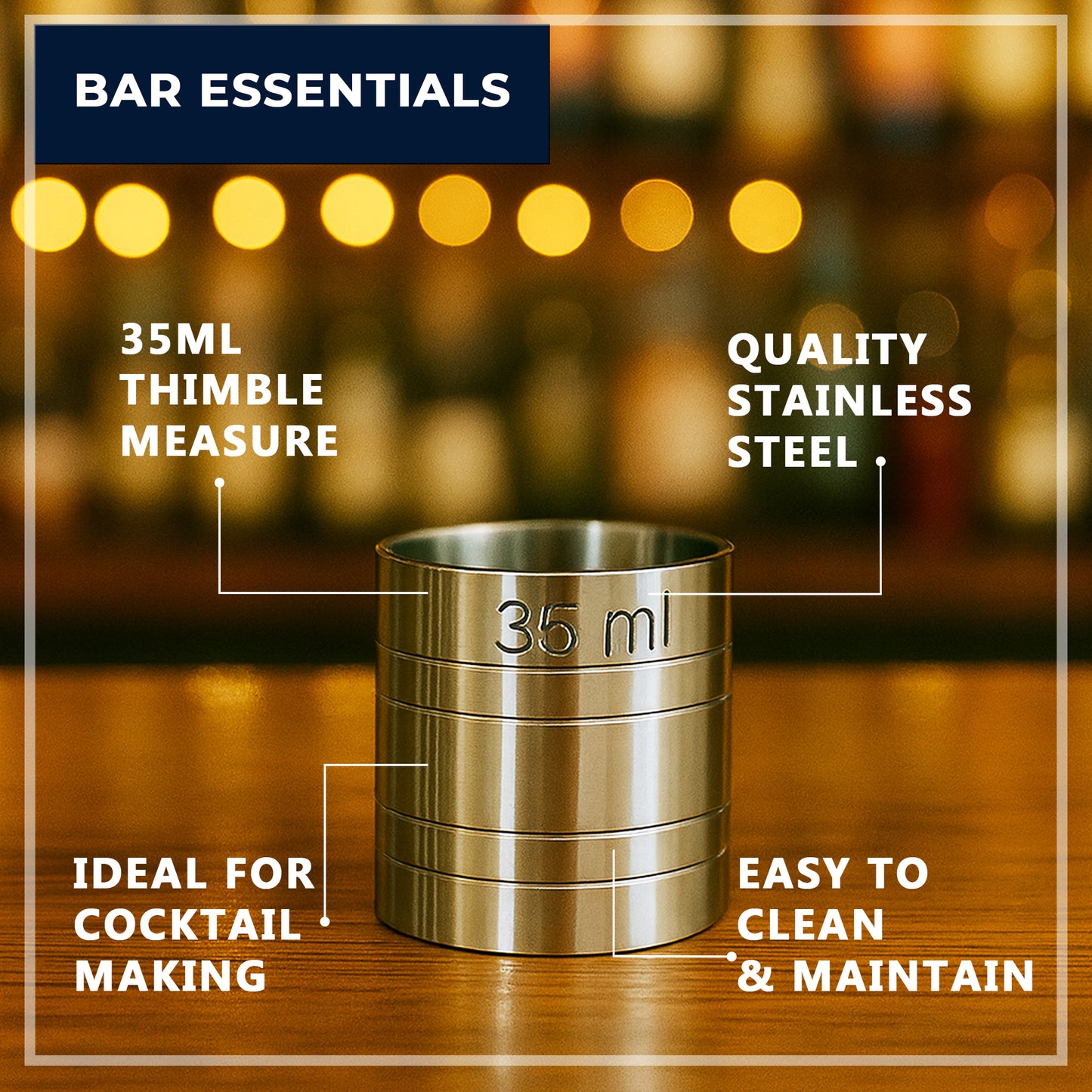 Stainless Steel 35ml Thimble Measure Government Stamped - Premium Kitchen from Chabrias Ltd - Just £4.99! Shop now at Chabrias Ltd