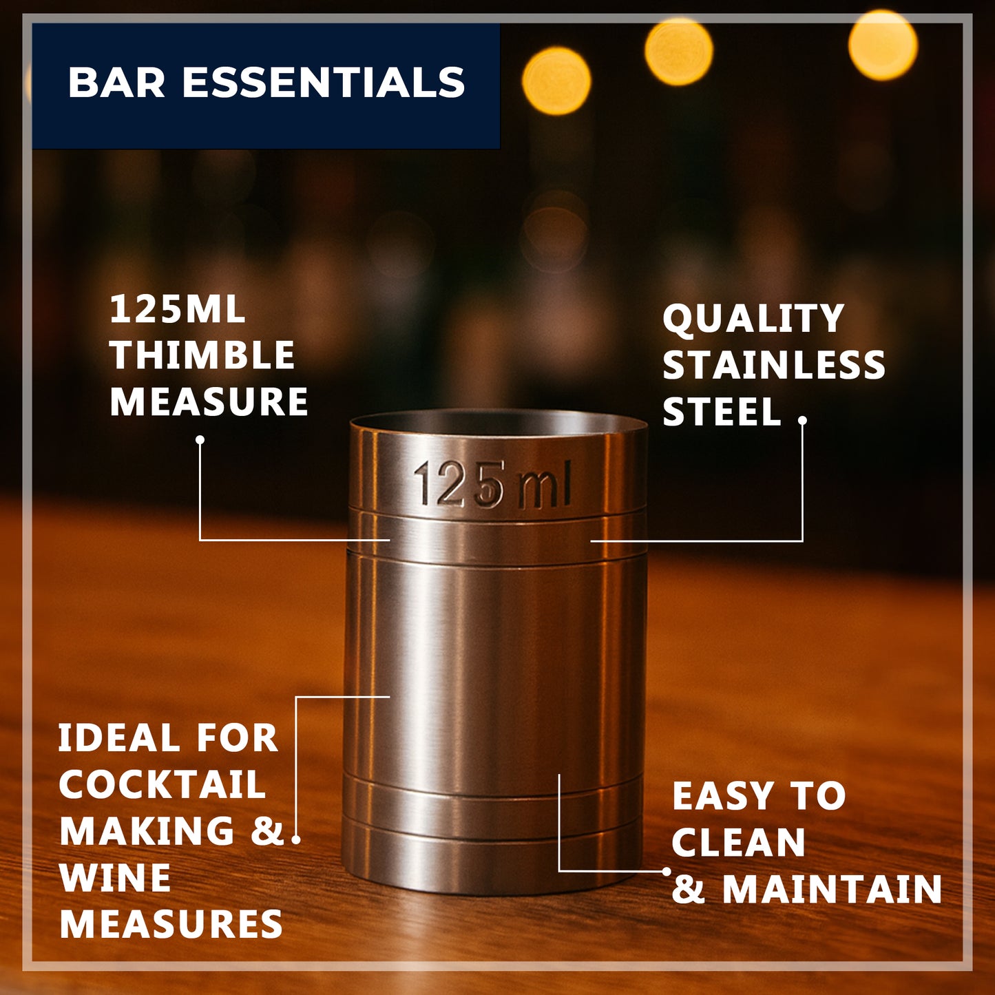 Stainless Steel 125ml Thimble Measure Government Stamped - Premium Kitchen from Chabrias Ltd - Just £5.99! Shop now at Chabrias Ltd
