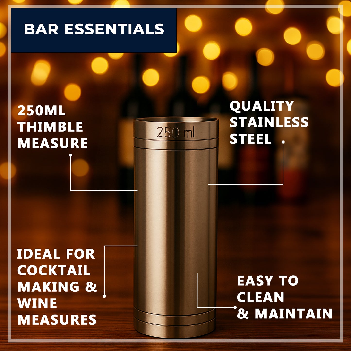 Stainless Steel 250ml Thimble Measure Government Stamped - Premium Kitchen from Chabrias Ltd - Just £6.99! Shop now at Chabrias Ltd