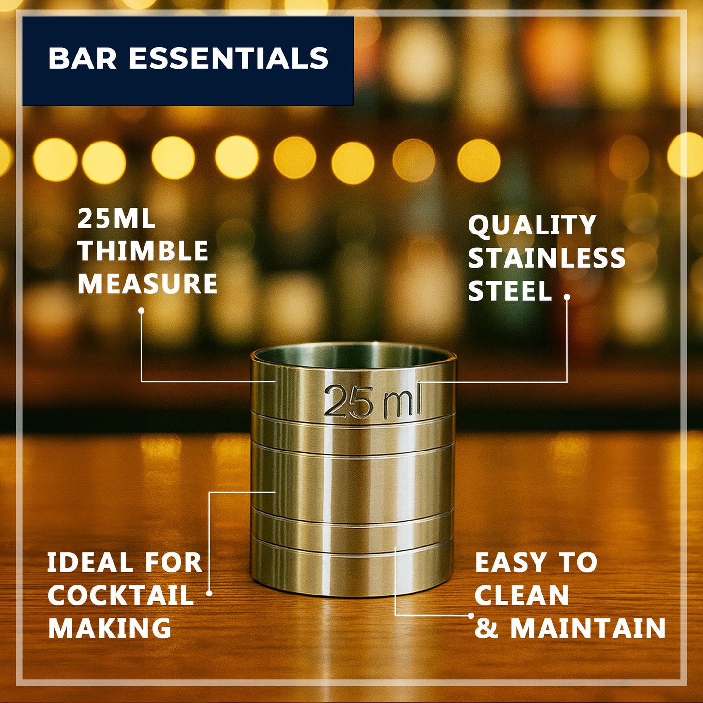 Stainless Steel 25ml Thimble Measure Government Stamped - Premium Kitchen from Chabrias Ltd - Just £4.99! Shop now at Chabrias Ltd