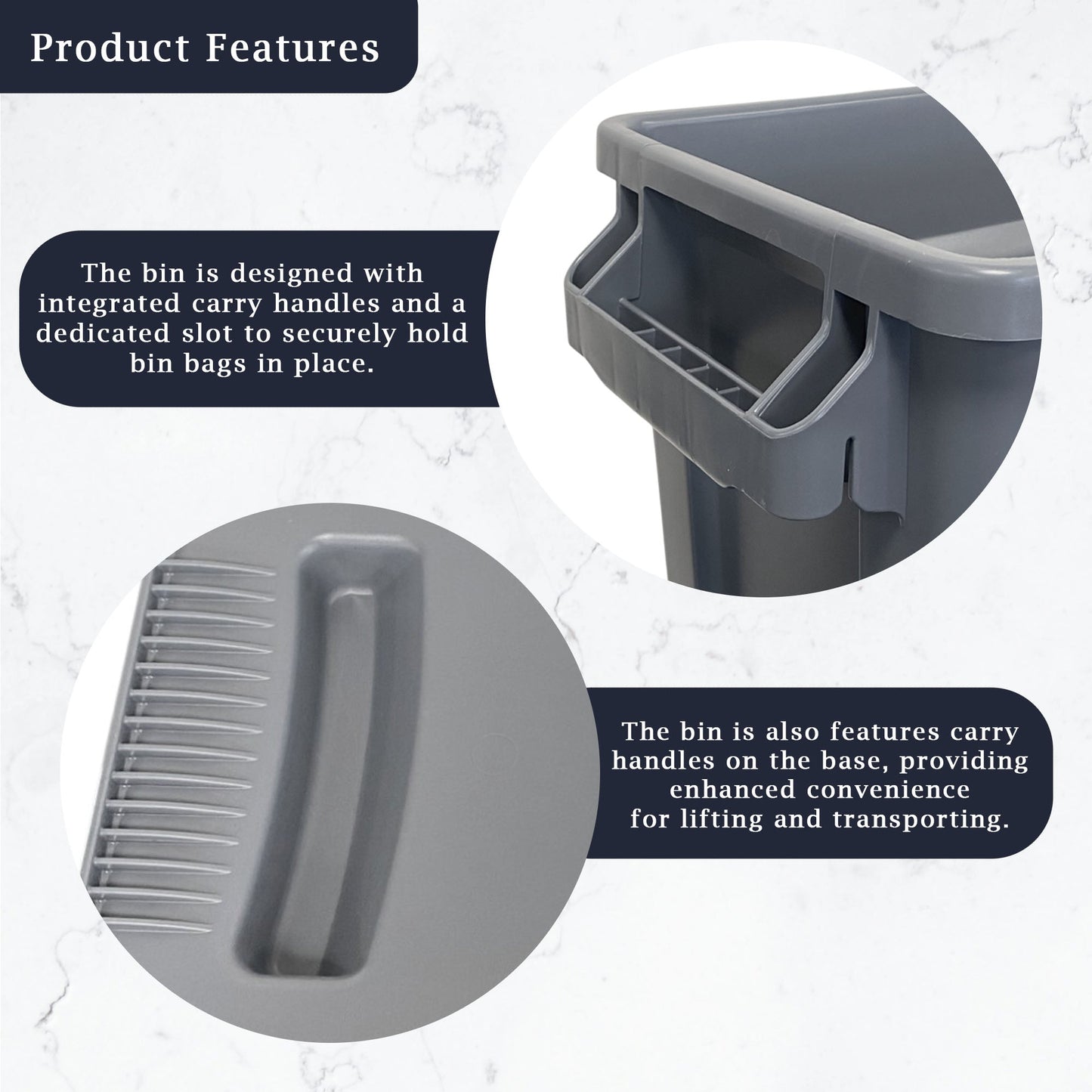 60 Litre Slim Bin, Recycling Container, Grey (x4) - Premium Recycling Bin from Chabrias Ltd - Just £129.99! Shop now at Chabrias Ltd