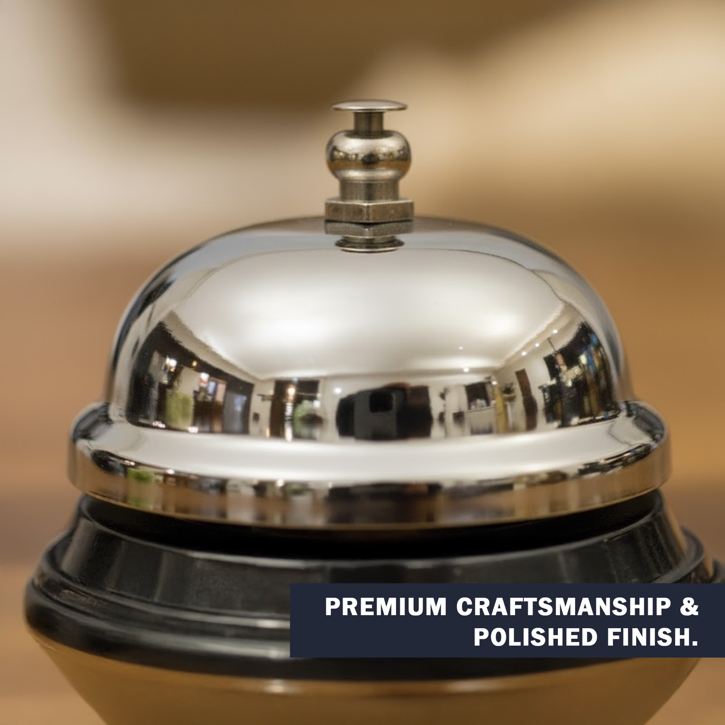 Reception Call Bell Chrome | Classic Metal Service Counter Bell for Hotels, Restaurants & Receptions - Premium Bar Accessories from Chabrias Ltd - Just £7.59! Shop now at Chabrias Ltd