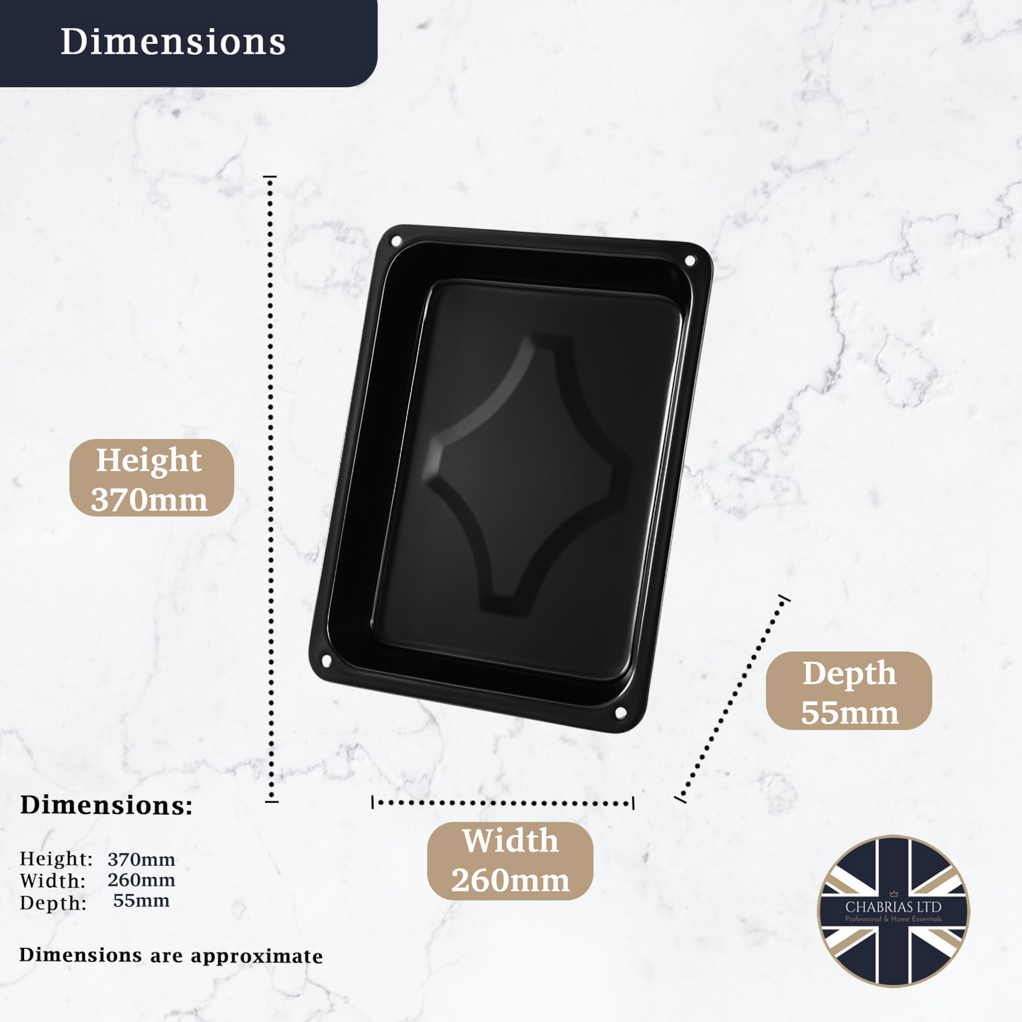 Vitreous Enamel Roasting Tin, 37cm - Premium Kitchen from Chabrias Ltd - Just £12.99! Shop now at Chabrias Ltd