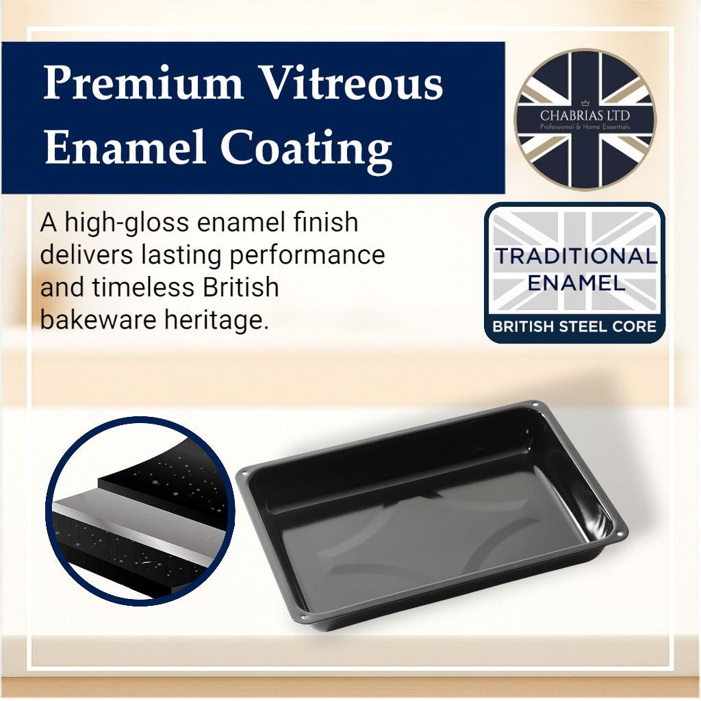 Vitreous Enamel Roasting Tin, 37cm - Premium Kitchen from Chabrias Ltd - Just £12.99! Shop now at Chabrias Ltd