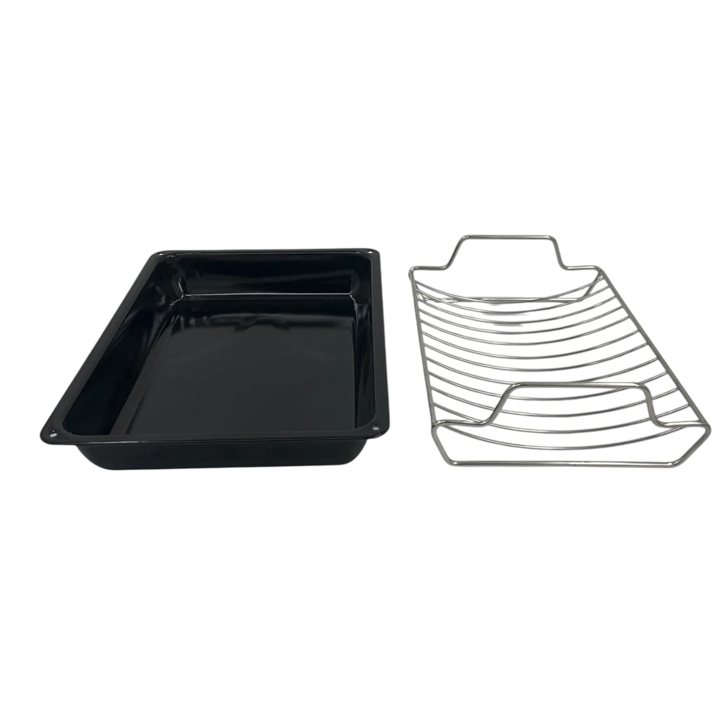 Vitreous Enamel Oval Roasting Tin with Lid & Roasting Tray with Rack (33, 37cm) - Premium Kitchen from Chabrias Ltd - Just £28.99! Shop now at Chabrias Ltd