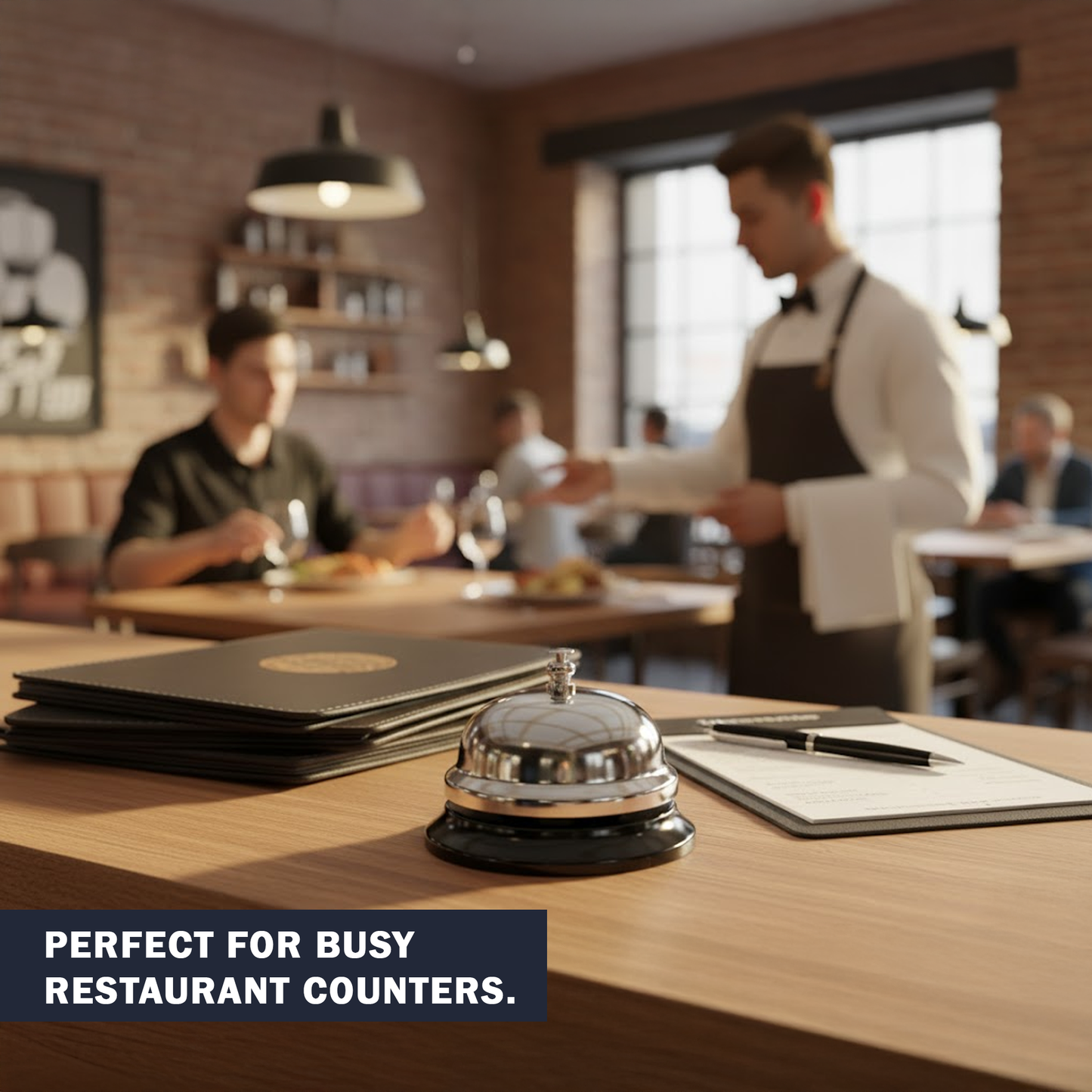 Reception Call Bell Chrome | Classic Metal Service Counter Bell for Hotels, Restaurants & Receptions - Premium Bar Accessories from Chabrias Ltd - Just £7.59! Shop now at Chabrias Ltd