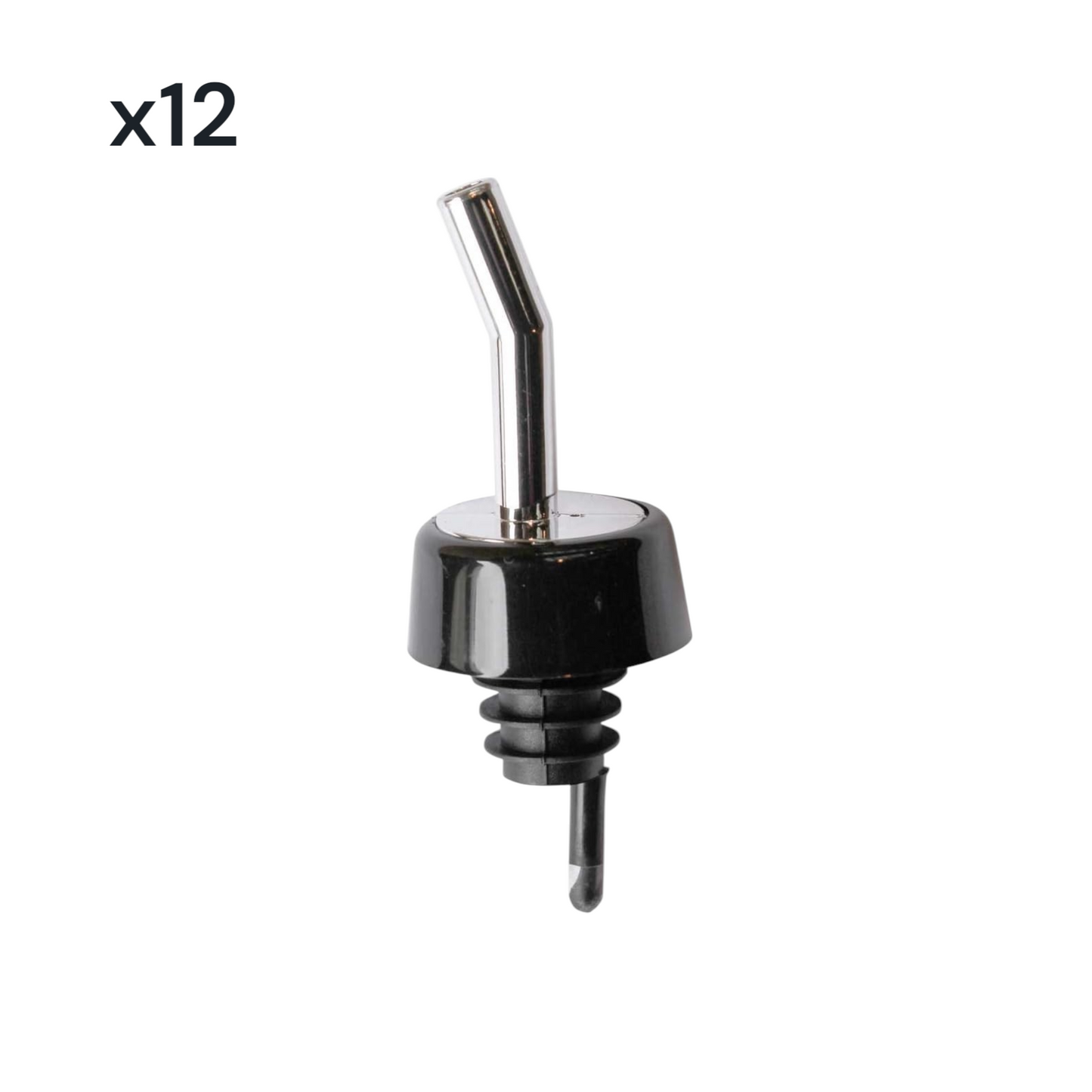 Whiskey Spirit Pourer, Chrome with Black Collar (x12) - Premium Kitchen from Chabrias Ltd - Just £8.99! Shop now at Chabrias Ltd