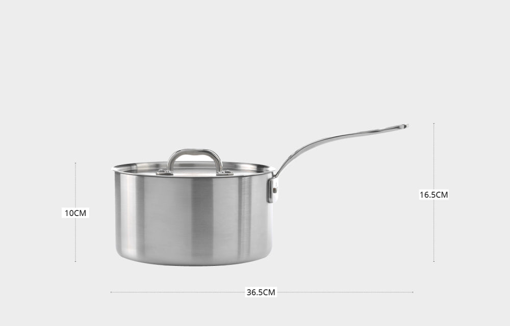 Samuel Groves Professional Grade Tri-Ply Stainless Steel Saucepan with Lid - Crafted in England for Exceptional Cooking Performance - Premium Kitchen from Samuel Groves - Just £93.10! Shop now at Chabrias Ltd