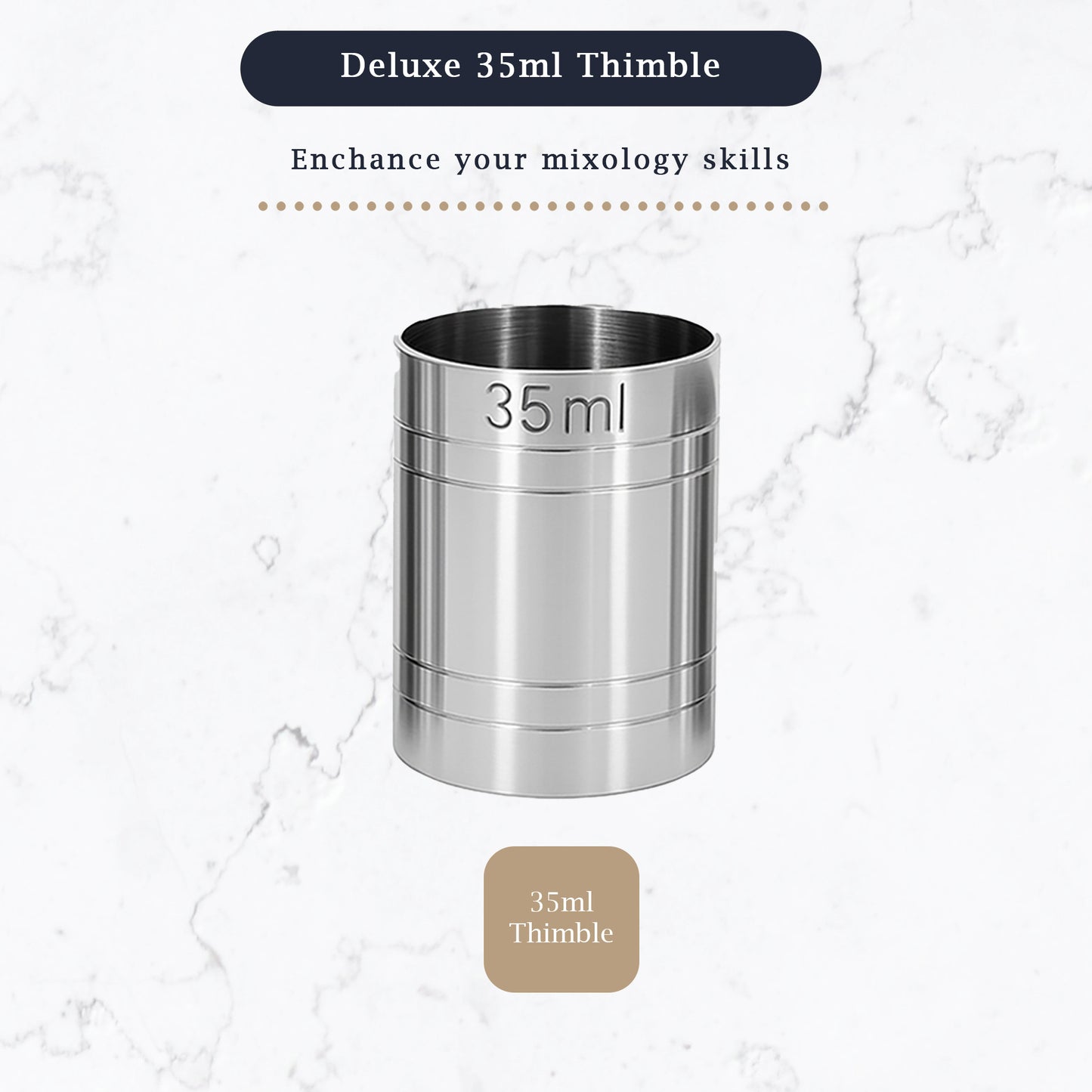 Stainless Steel 35ml Thimble Measure Government Stamped - Premium Kitchen from Chabrias Ltd - Just £4.99! Shop now at Chabrias Ltd