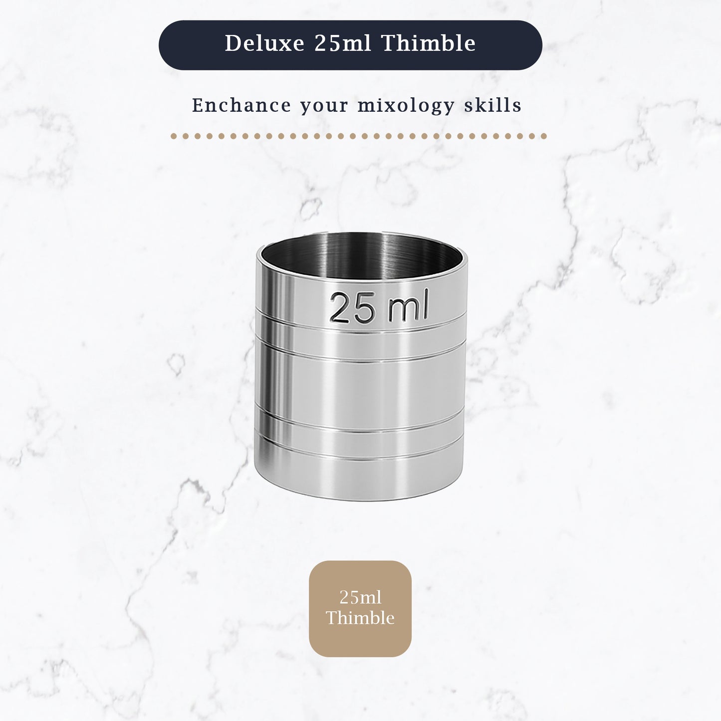 Stainless Steel 25ml Thimble Measure Government Stamped - Premium Kitchen from Chabrias Ltd - Just £4.99! Shop now at Chabrias Ltd