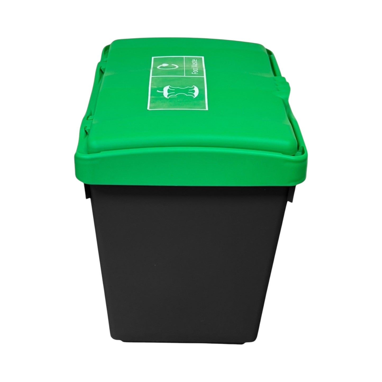 30 Litre Recycling Bin with Green Swing Lid & Food Waste Sticker Included - Premium Bins from Chabrias Ltd - Just £29.99! Shop now at Chabrias Ltd