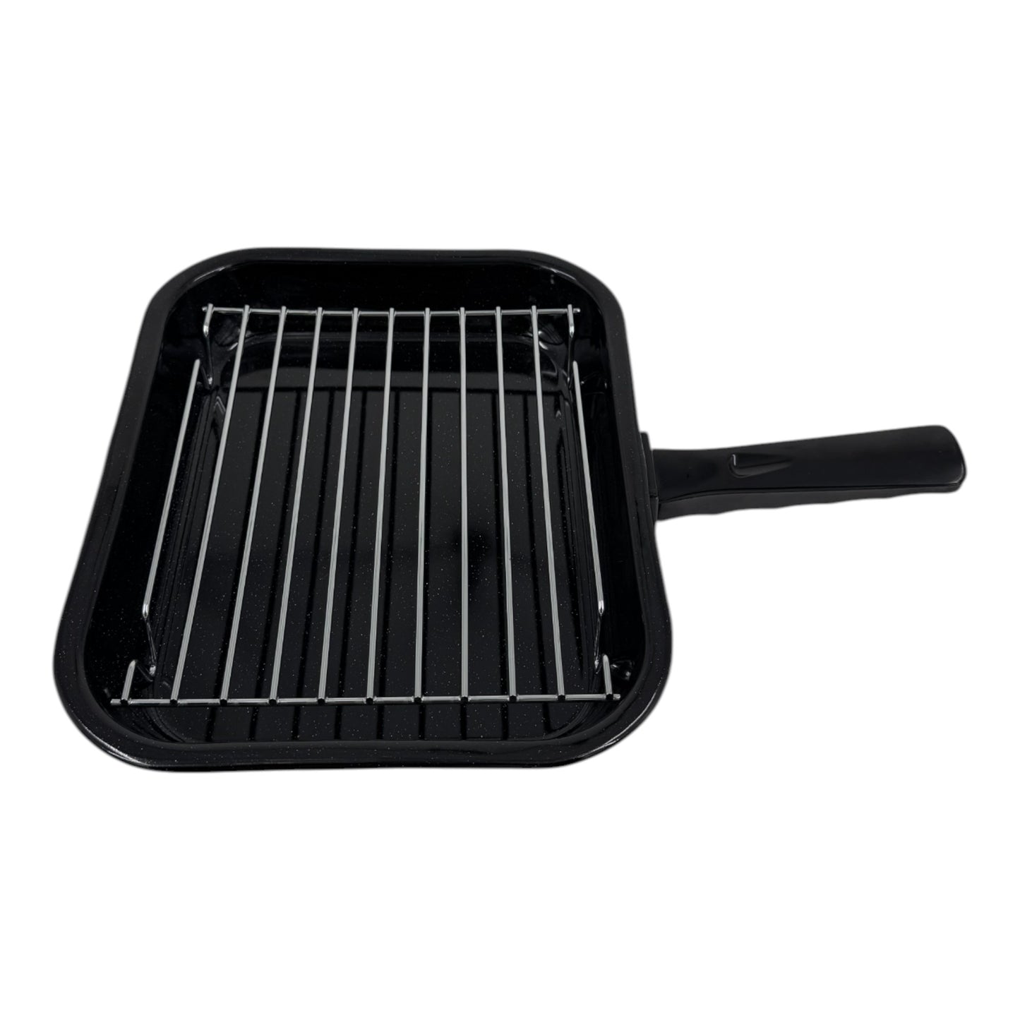 Vitreous Enamel Grill Pan, Handle & Wire Rack, Small (28cm) - Premium Kitchen from Chabrias Ltd - Just £13.99! Shop now at Chabrias Ltd