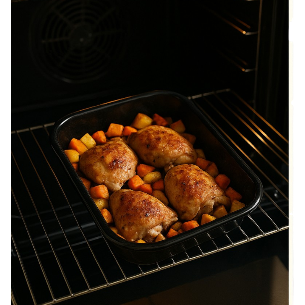 Vitreous Enamel Roasting Tray, Small, 28cm (2 piece) - Premium Home from Chabrias Ltd - Just £16.99! Shop now at Chabrias Ltd