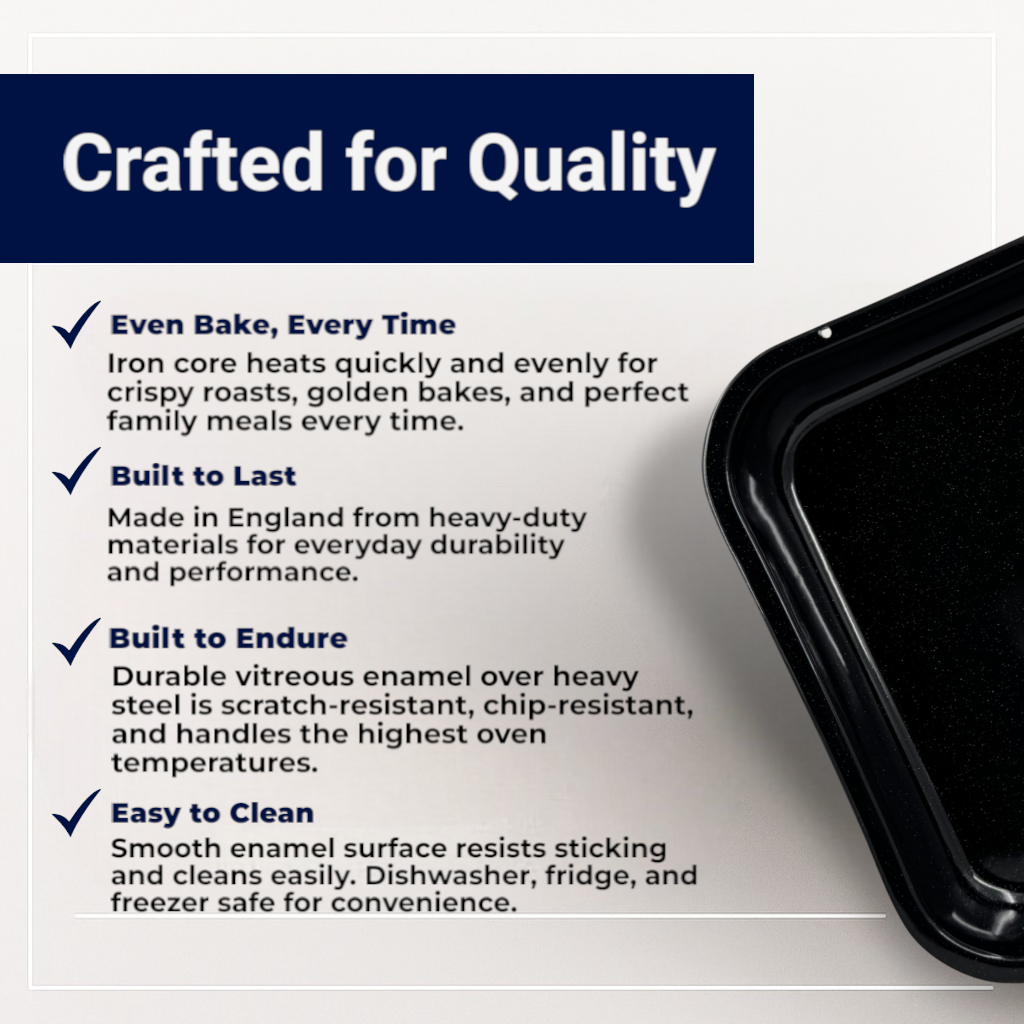 Vitreous Enamel Roasting Tray, Small, 28cm (2 piece) - Premium Home from Chabrias Ltd - Just £16.99! Shop now at Chabrias Ltd