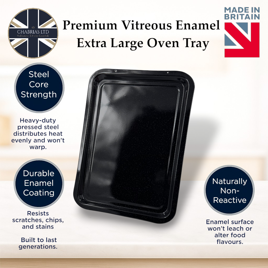 43cm Vitreous Enamel Baking Tray – Extra Large – Great British Bakeware - Premium Home from Chabrias Ltd - Just £11.99! Shop now at Chabrias Ltd