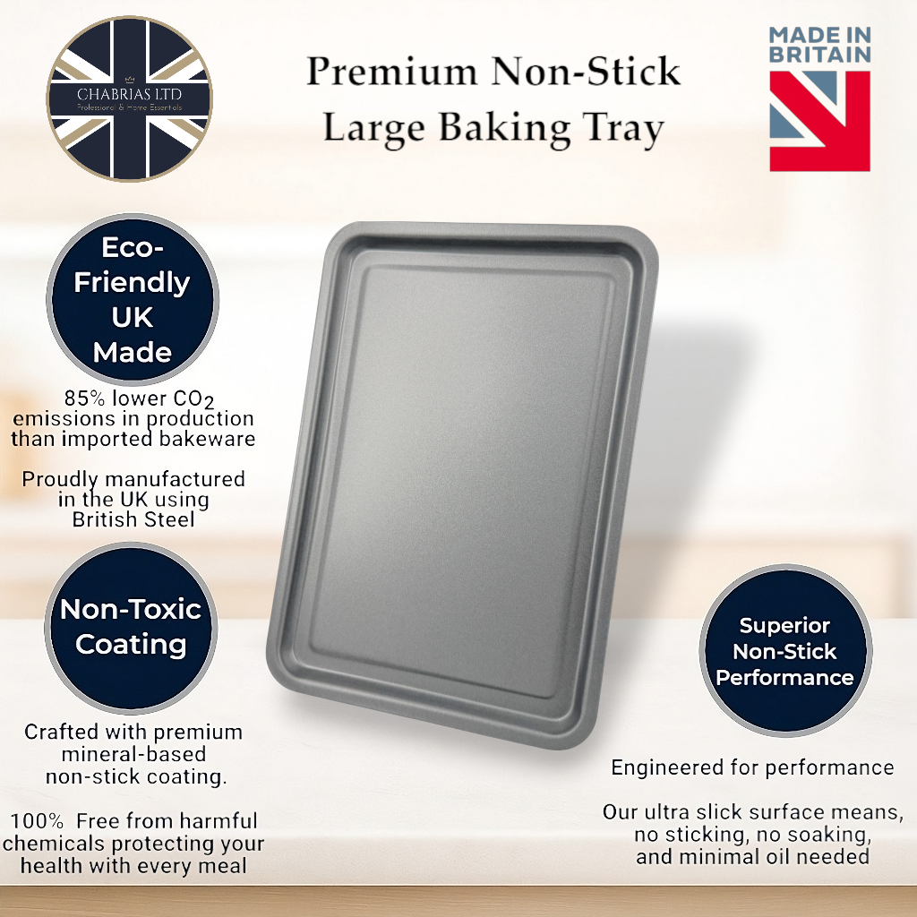 Non-Stick Oven Baking Tray Large, 35cm (2 piece) - Premium Kitchen from Chabrias Ltd - Just £9.99! Shop now at Chabrias Ltd