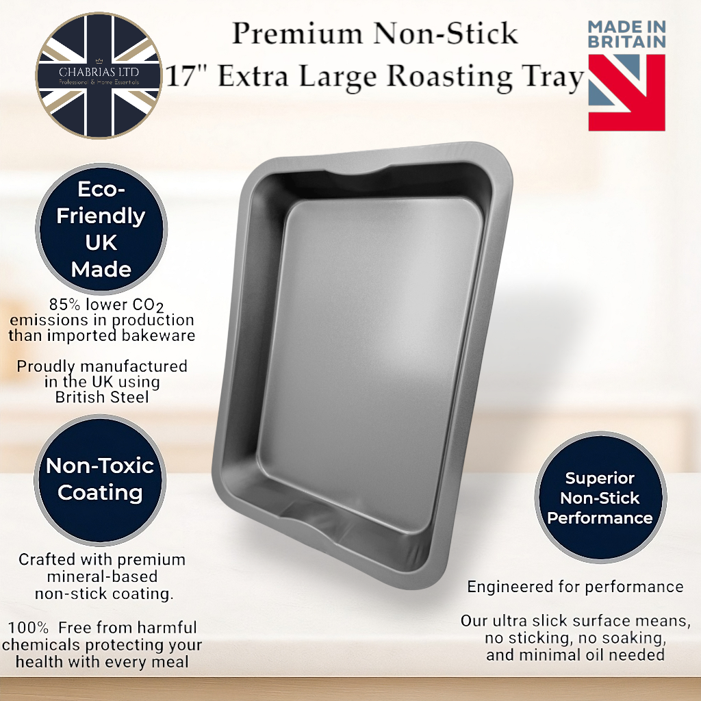 Non-Stick Roasting Baking Tray Extra Large, 43cm - Premium Kitchen from Chabrias Ltd - Just £11.99! Shop now at Chabrias Ltd