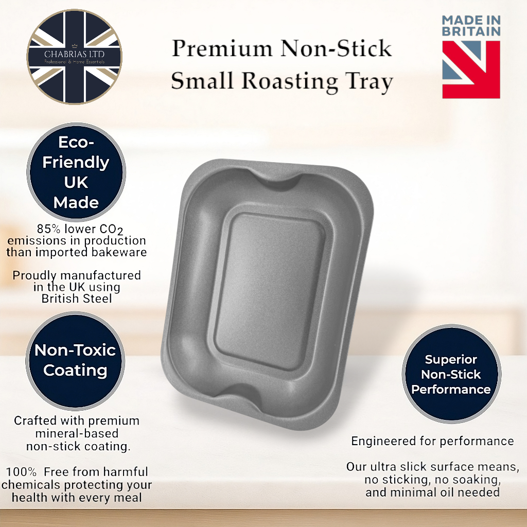 Non-Stick Roasting Baking Tray Small, 28cm (2 piece) - Premium Kitchen from Chabrias Ltd - Just £13.99! Shop now at Chabrias Ltd