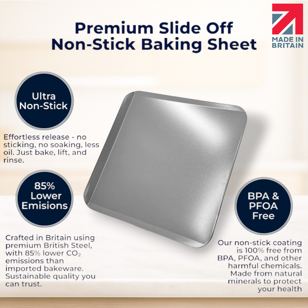Non-Stick Slide Off Baking Sheet, 33cm (2 piece) - Premium Kitchen from Chabrias Ltd - Just £11.99! Shop now at Chabrias Ltd