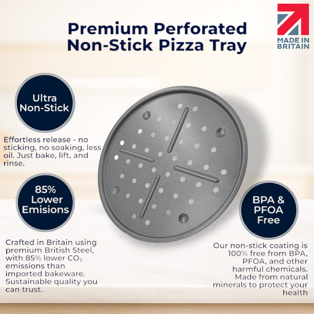 Non-Stick Oven Pizza Crisper, 33cm (2 piece) - Premium Home from Chabrias Ltd - Just £8.99! Shop now at Chabrias Ltd