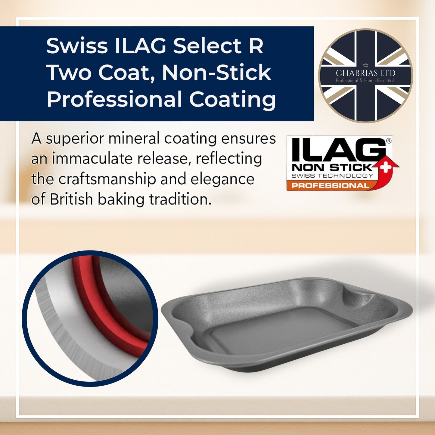 Non-Stick Roasting Baking Tray Small, 28cm (2 piece) - Premium Kitchen from Chabrias Ltd - Just £13.99! Shop now at Chabrias Ltd