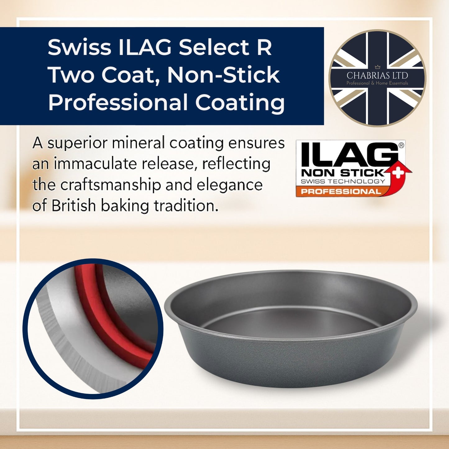 Non-Stick Round Cake Tin, Deep 23cm (2 piece) - Premium Kitchen from Chabrias Ltd - Just £11.99! Shop now at Chabrias Ltd