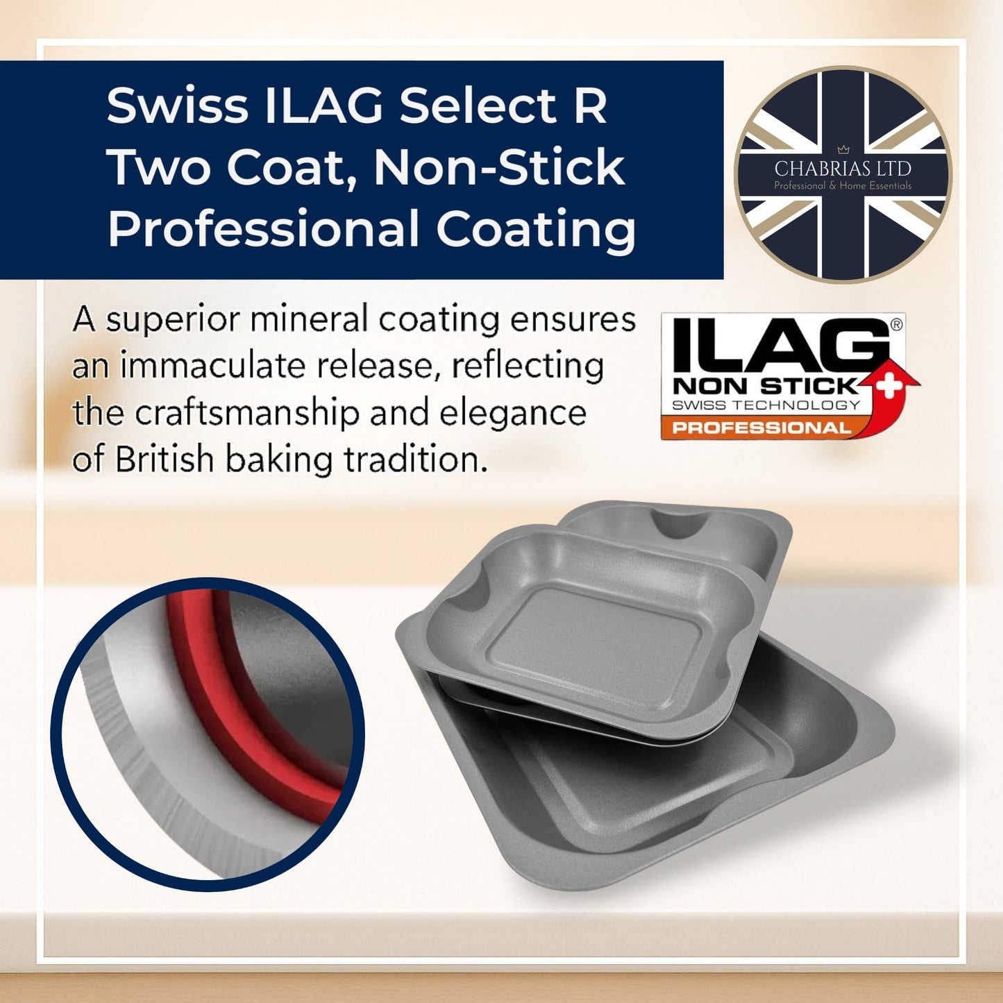 Non-Stick Roasting Baking Tray Set, 28, 33, 38cm (3 piece) - Premium Kitchen from Chabrias Ltd - Just £19.99! Shop now at Chabrias Ltd