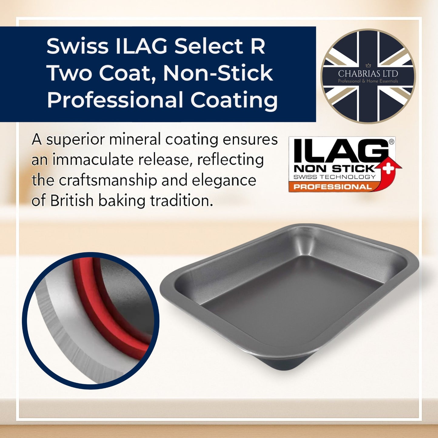 Non-Stick Roasting Baking Oven Tray, Medium (33cm) - Premium Kitchen from Chabrias Ltd - Just £7.99! Shop now at Chabrias Ltd