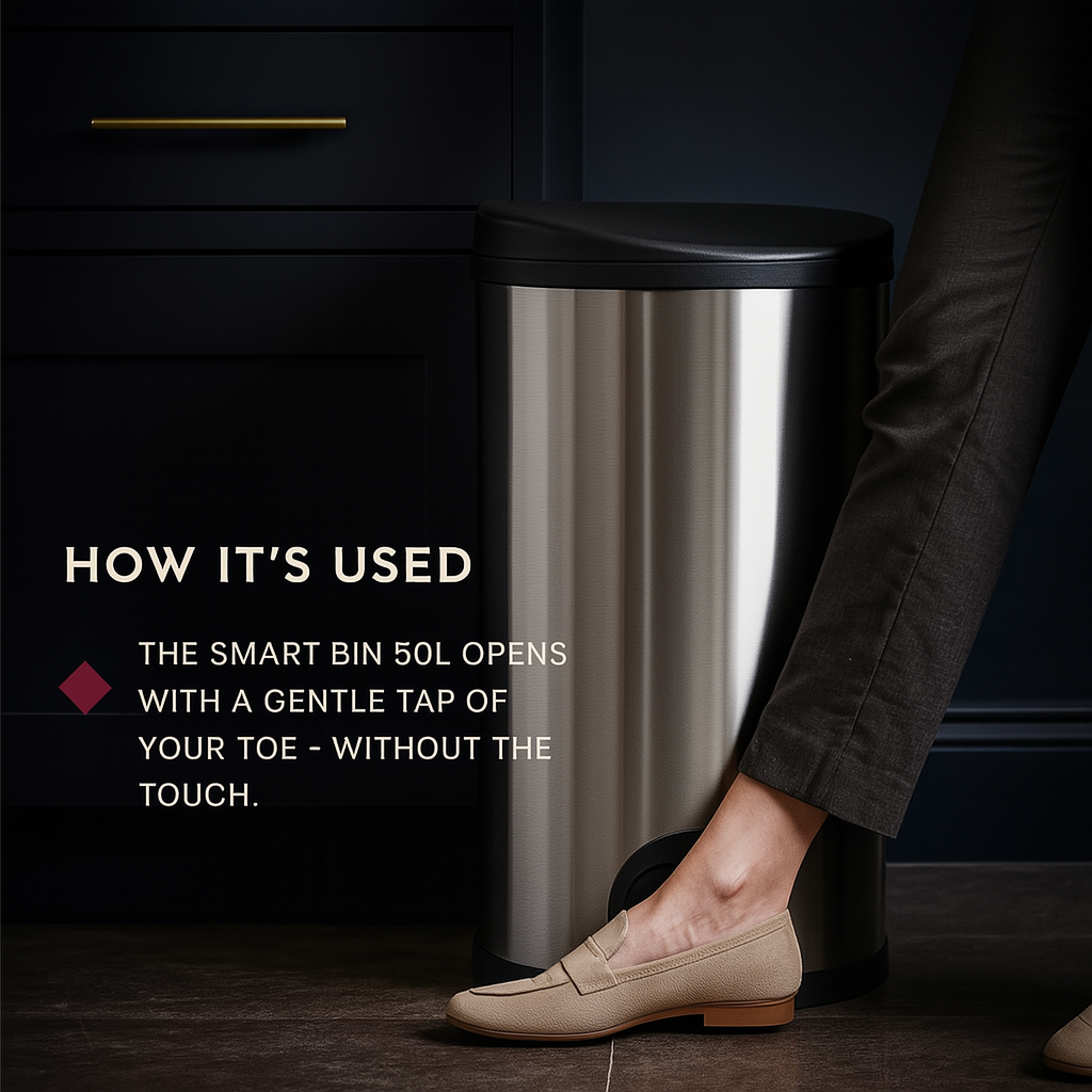 Luxury Hygienic Toe Touch, Stainless Steel Pedal Bin, 50L - Premium BISS from Chabrias Ltd - Just £59.99! Shop now at Chabrias Ltd