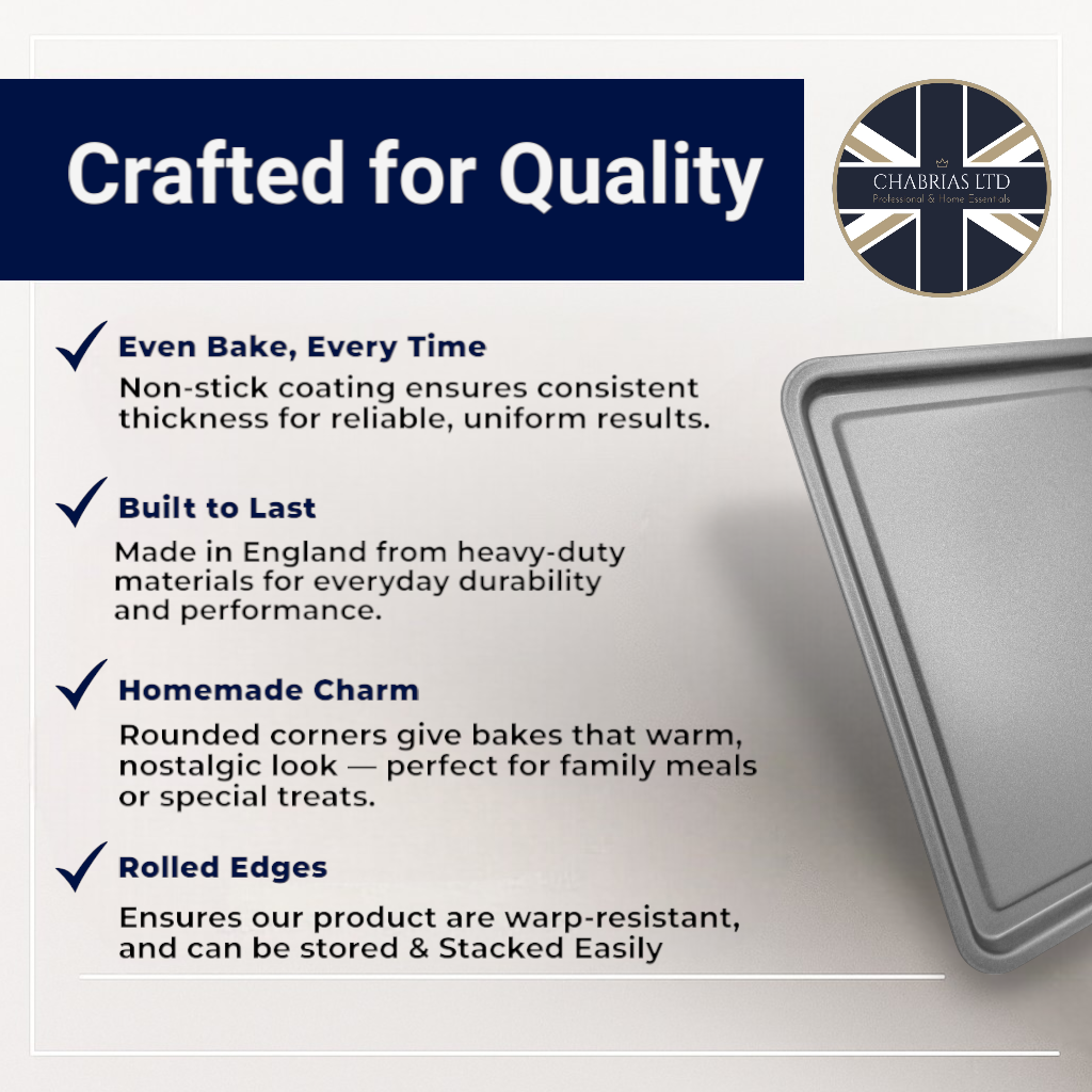Non-Stick Oven Baking Tray Large, 35cm (2 piece) - Premium Kitchen from Chabrias Ltd - Just £9.99! Shop now at Chabrias Ltd