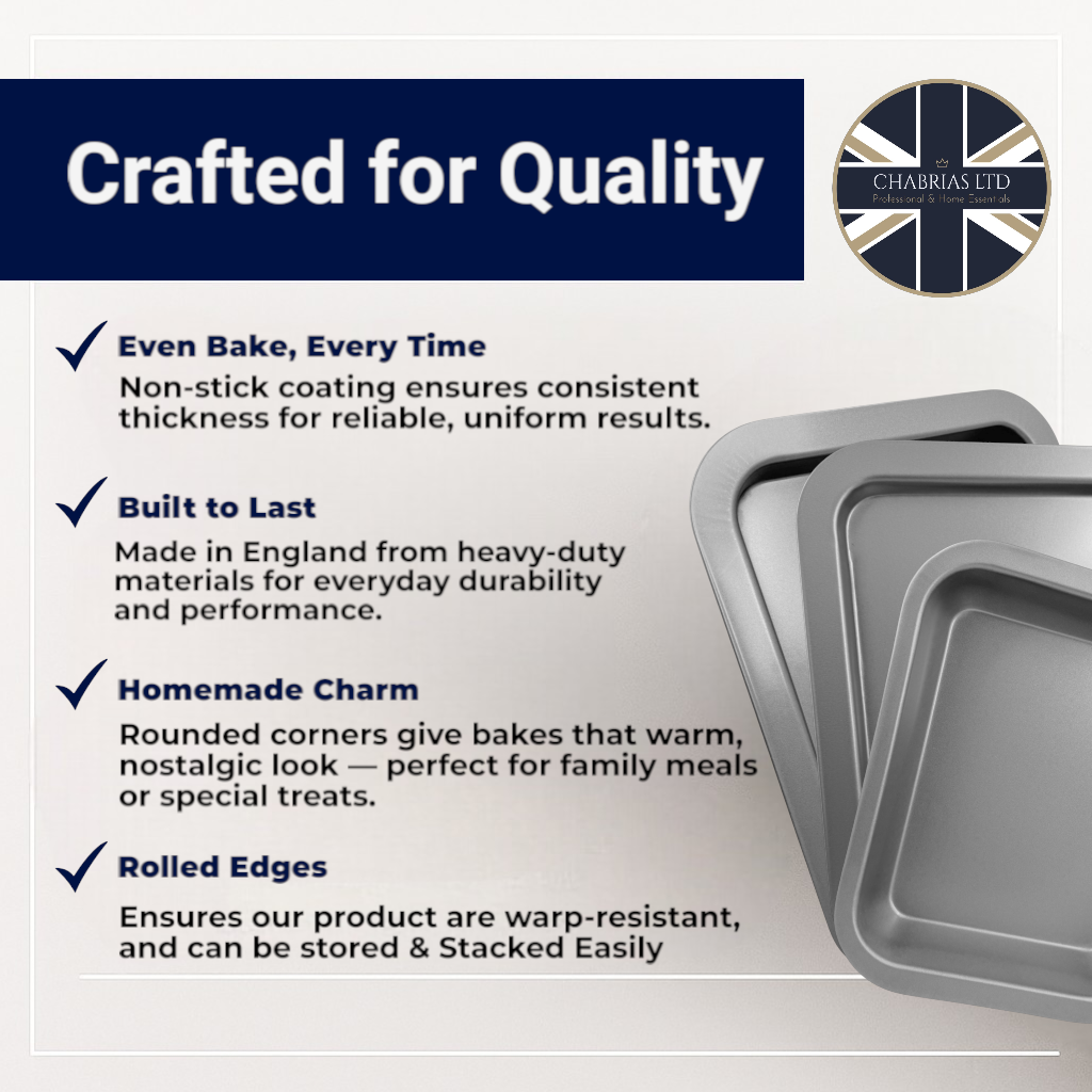 Non-Stick Roasting Baking Traybake Set, 32, 36, 36cm (3 piece) - Premium Home from Chabrias Ltd - Just £19.99! Shop now at Chabrias Ltd