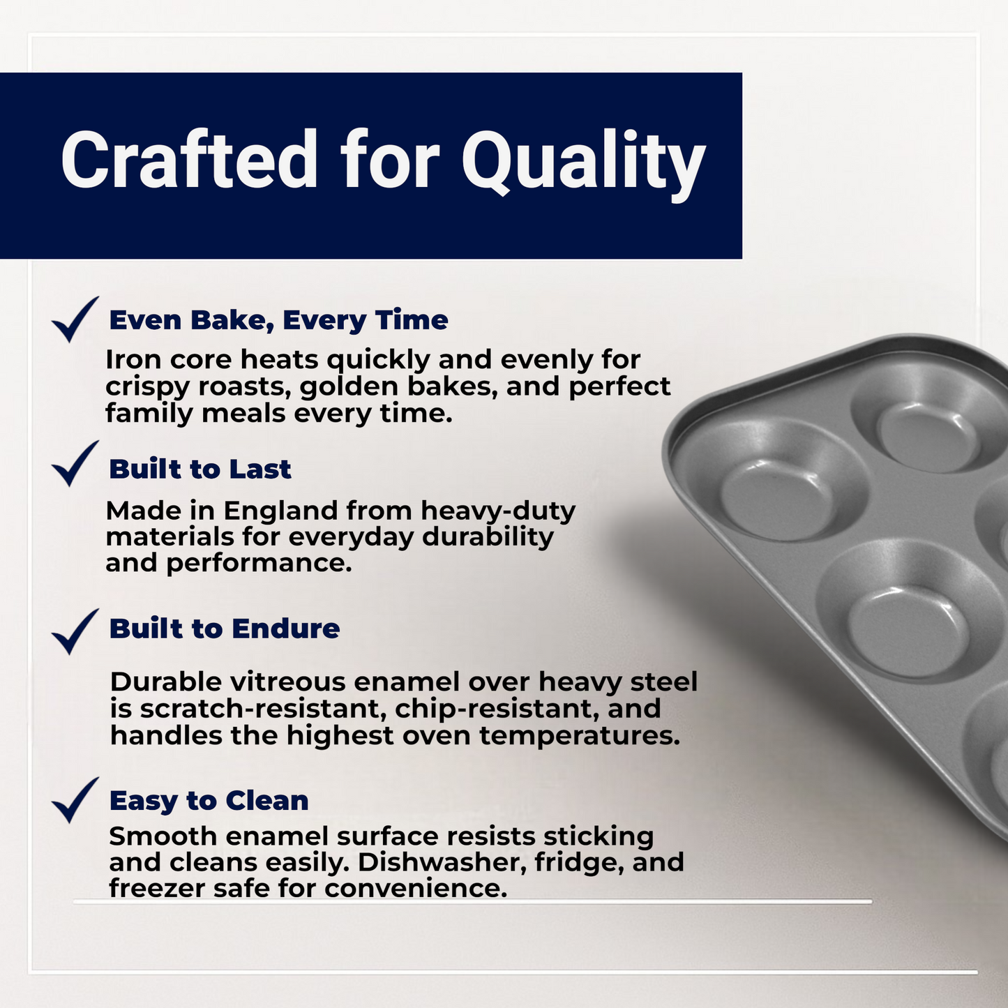 Non-Stick Yorkshire Pudding Bun Oven Tray – Small 6 Cup (2 Piece Set) - Premium Kitchen from Chabrias Ltd - Just £12.99! Shop now at Chabrias Ltd