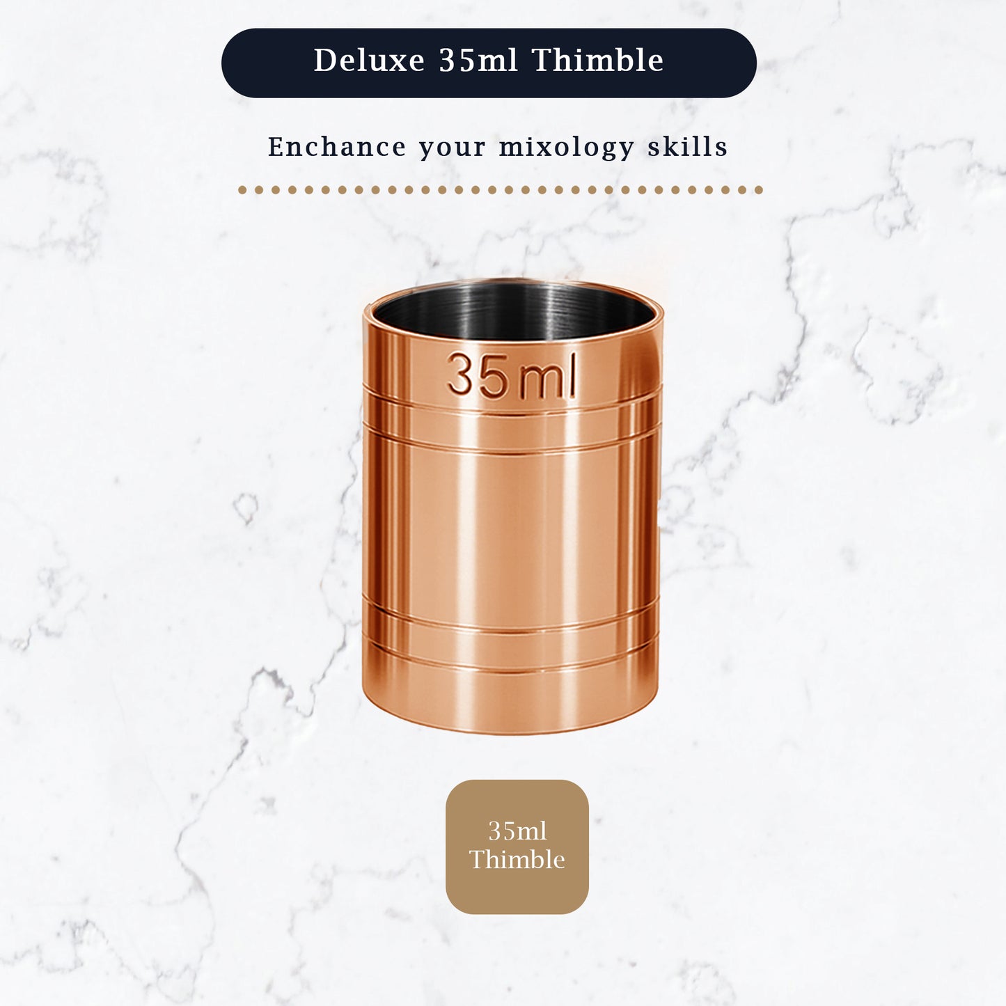 Stainless Steel 35ml Thimble Measure Copper Plated, Government Stamped - Premium Kitchen from Chabrias Ltd - Just £5.49! Shop now at Chabrias Ltd