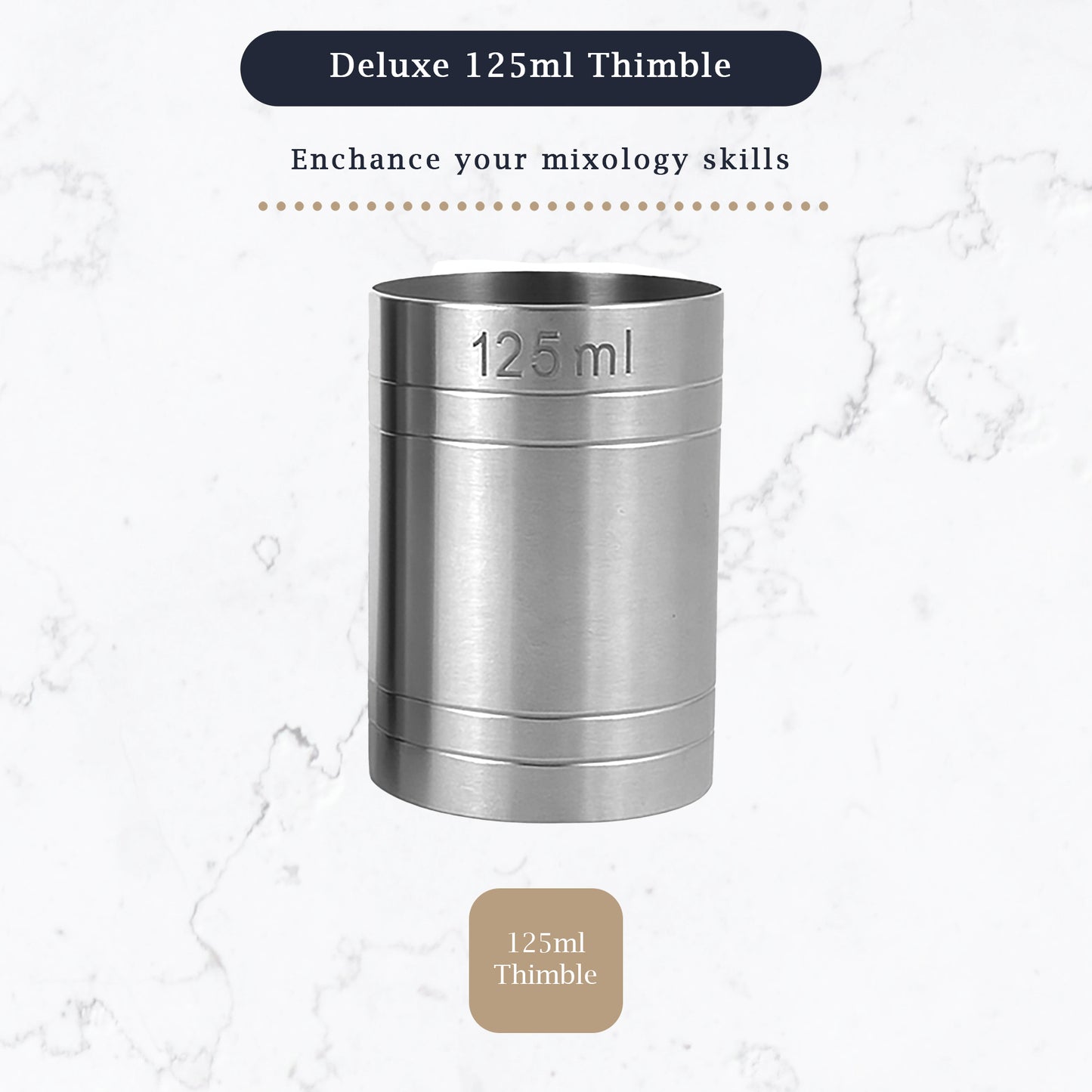 Stainless Steel 125ml Thimble Measure Government Stamped - Premium Kitchen from Chabrias Ltd - Just £5.99! Shop now at Chabrias Ltd