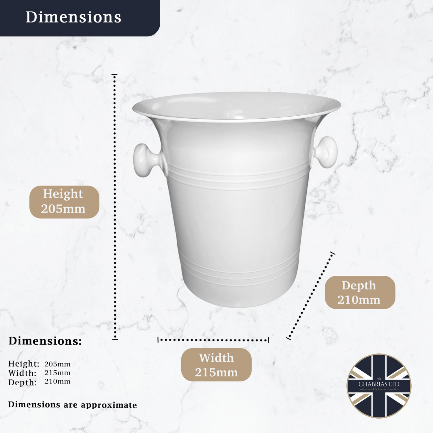 Stylish White Plastic Wine & Champagne Cooler, 3.5L - Premium Home from Chabrias Ltd - Just £9.99! Shop now at Chabrias Ltd